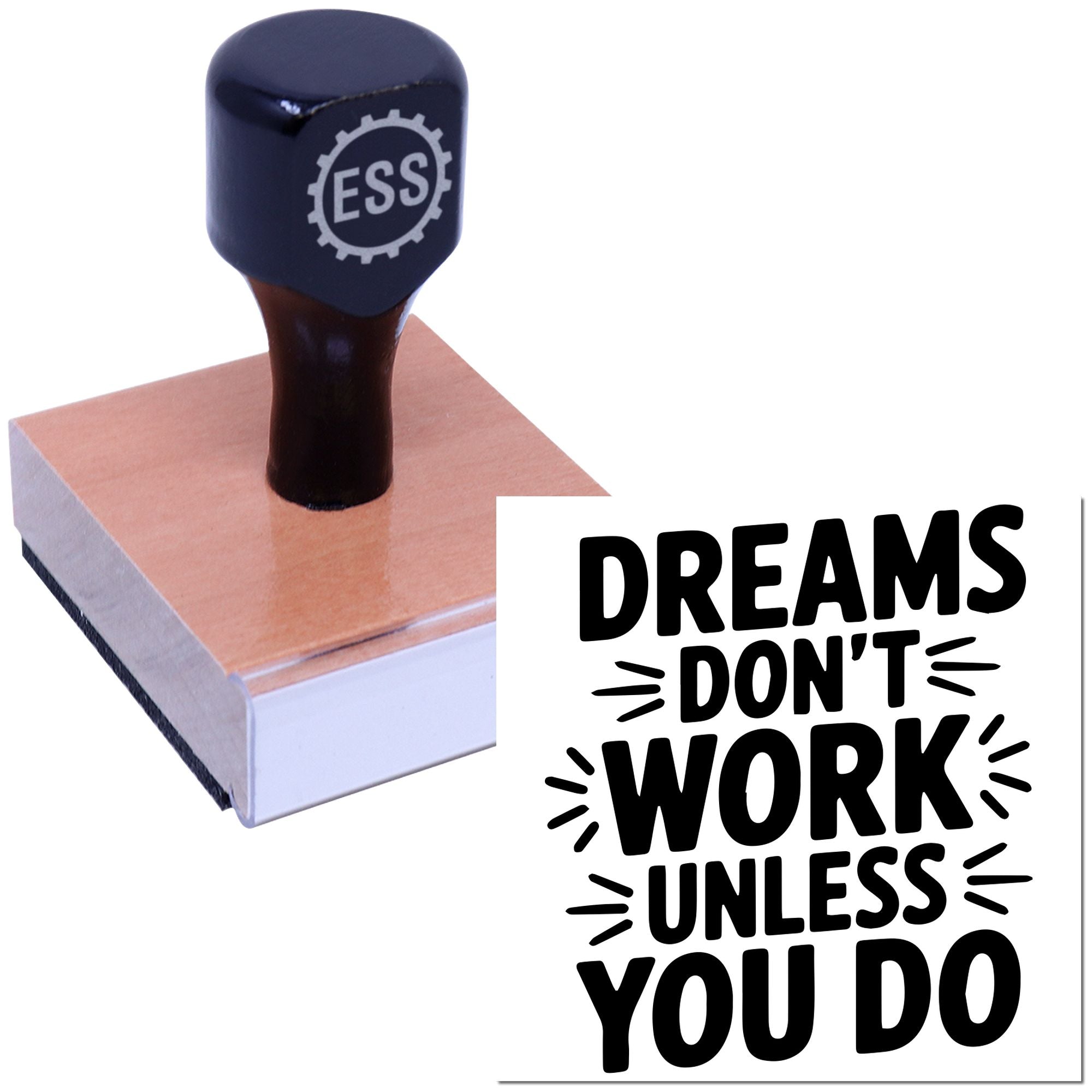 Work Fuels Dreams Paper Goods Rubber Stamp