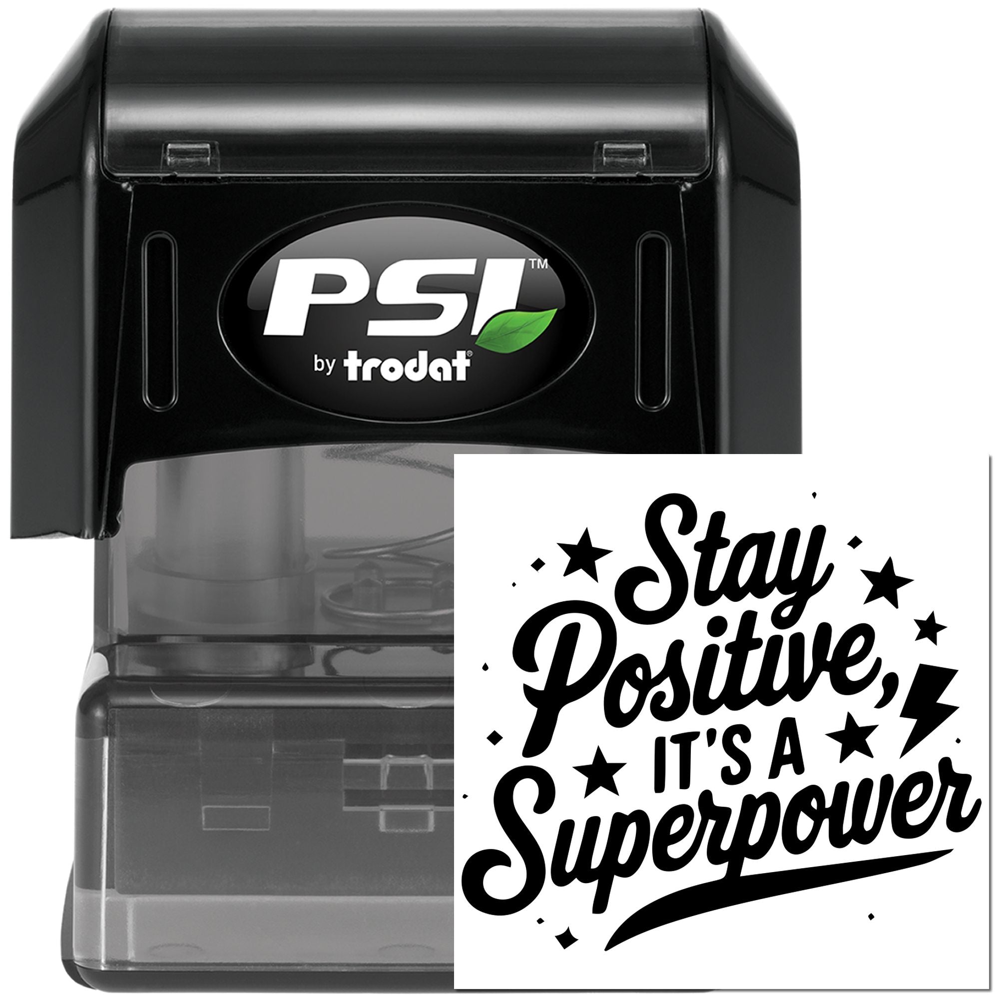 Pre-Inked Positive Superpower Message Paper Goods Stamp