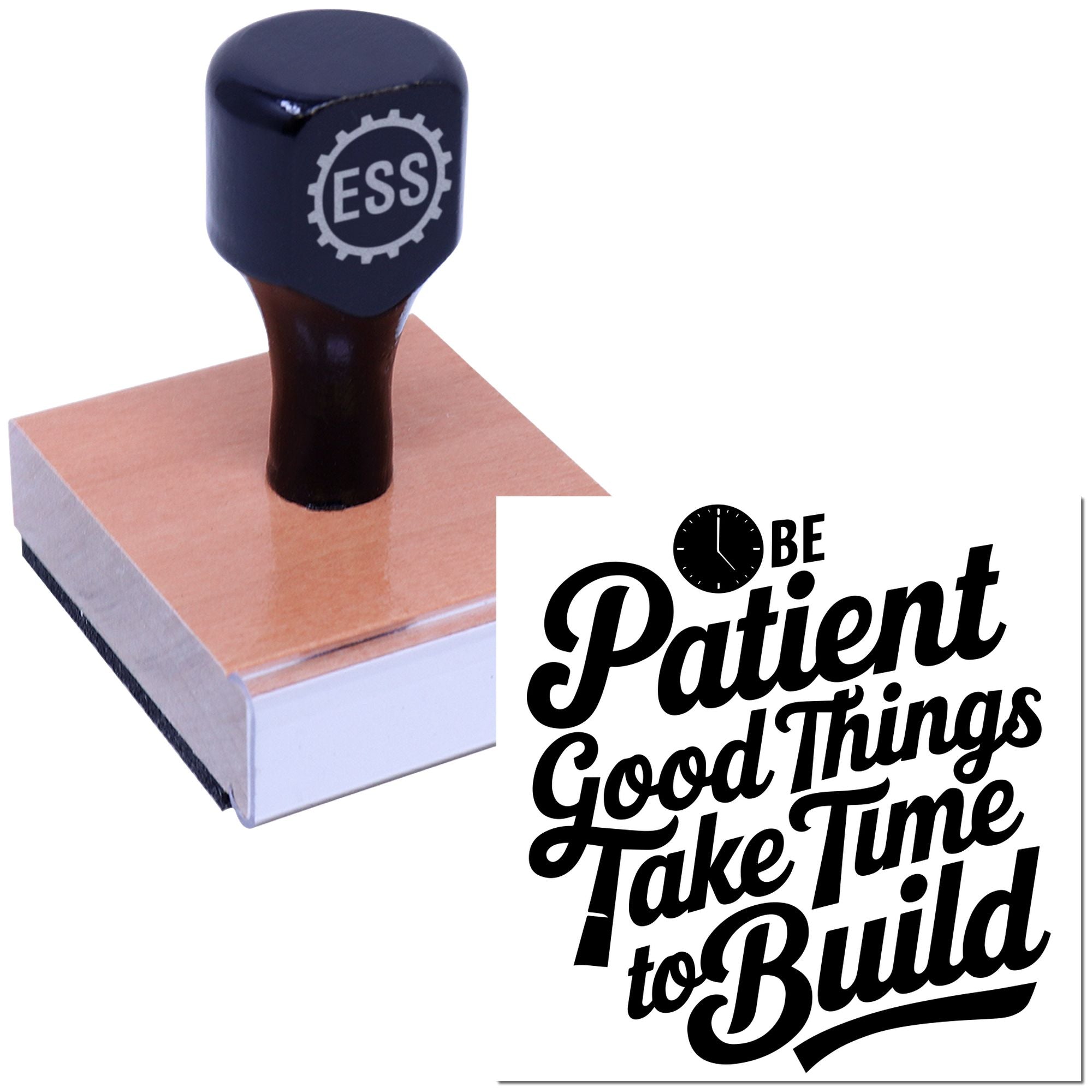 Patience Builds Success Favor Tag Rubber Stamp
