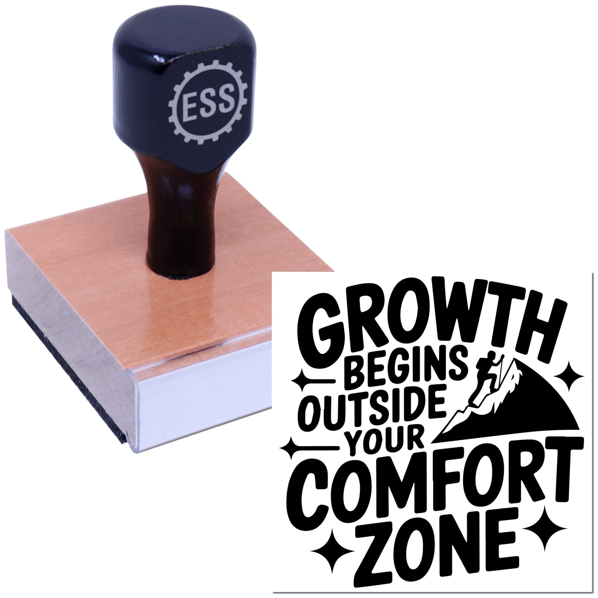 Beyond Comfort Climb Party Favor Rubber Stamp