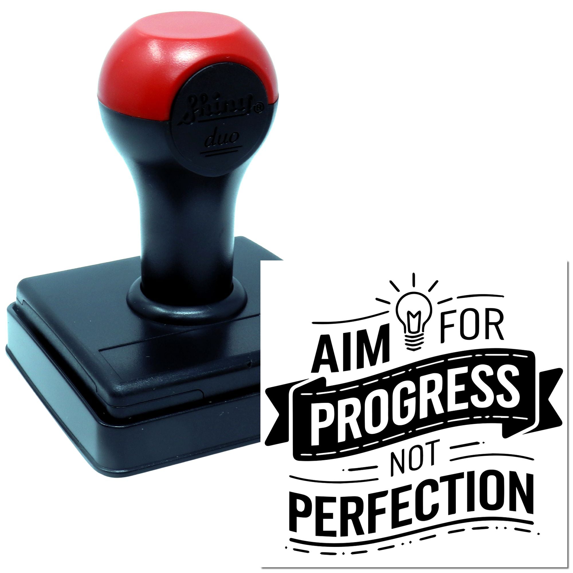 Duo Aim For Progress Not Perfection Hand Stamp
