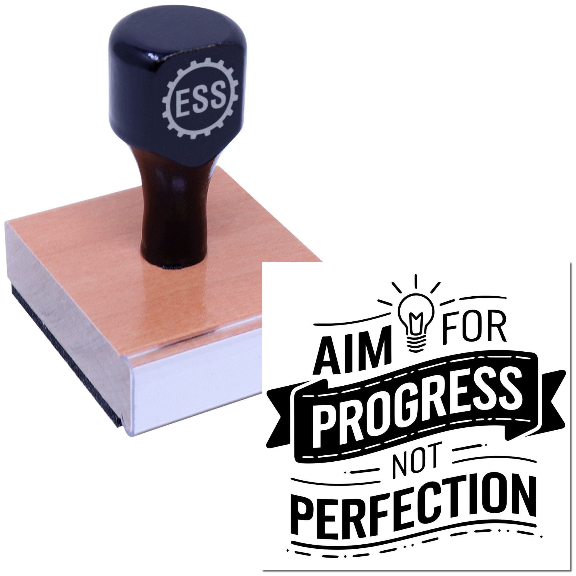 Progress Over Perfection Cardmaking Rubber Stamp