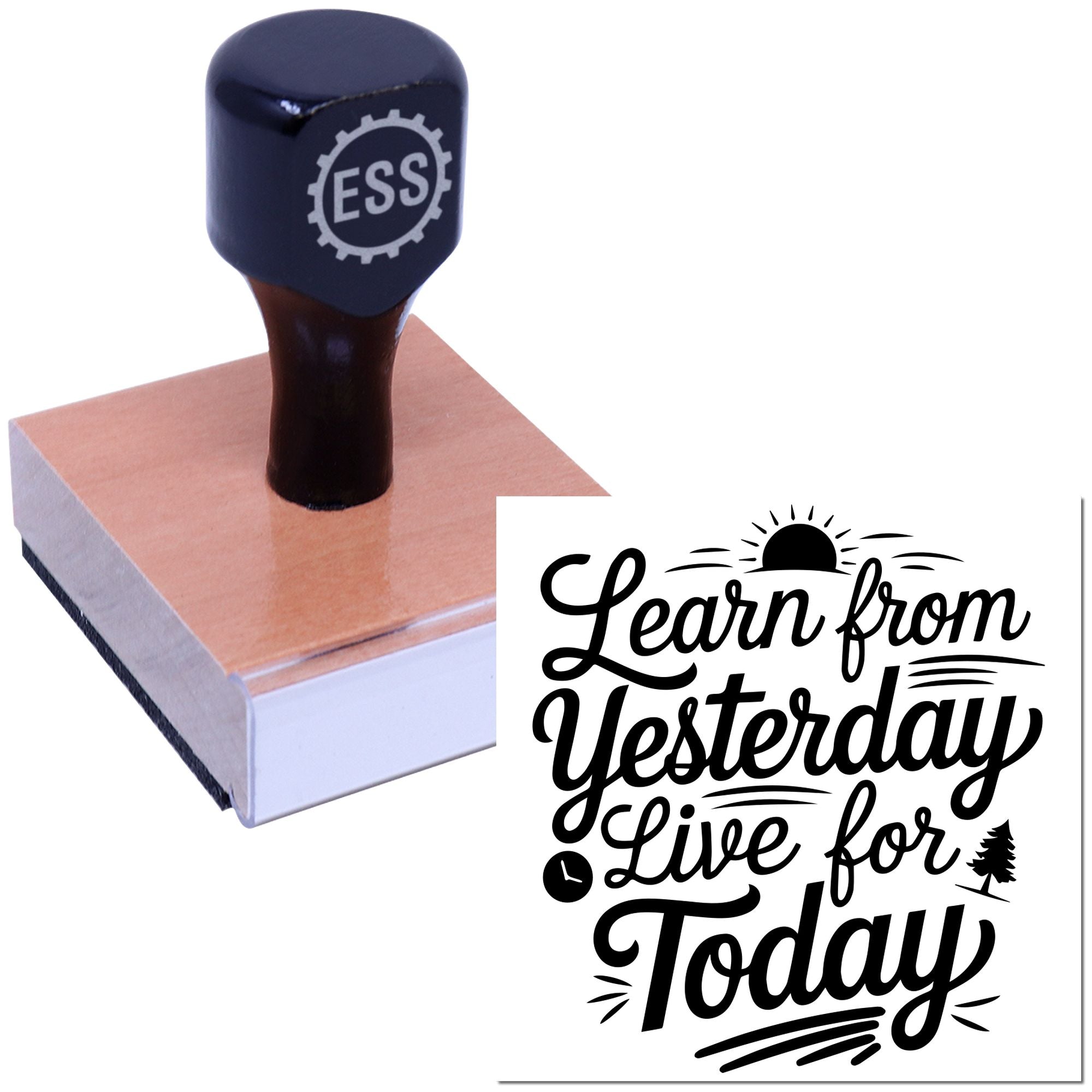 Retro Motivational Lettering Note Card Rubber Stamp