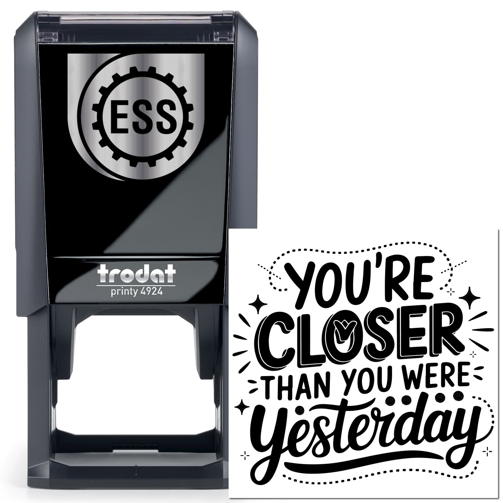Self-Inking Motivational Quote Place Card Stamp