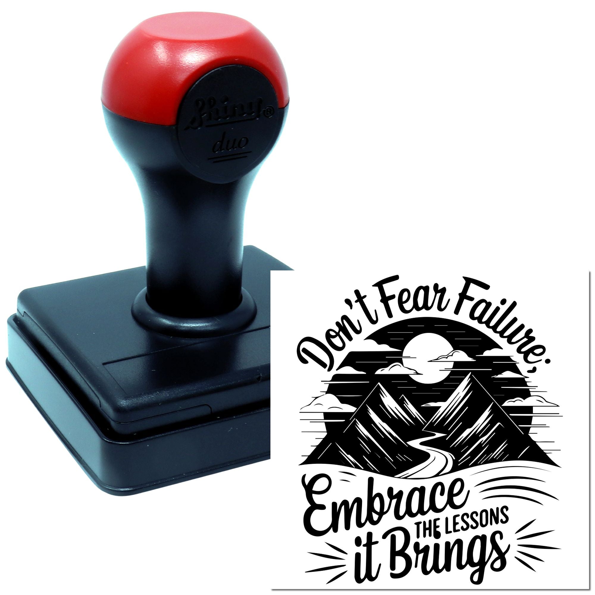 Duo Moonlit Mountains Embrace Failure's Lessons Hand Stamp