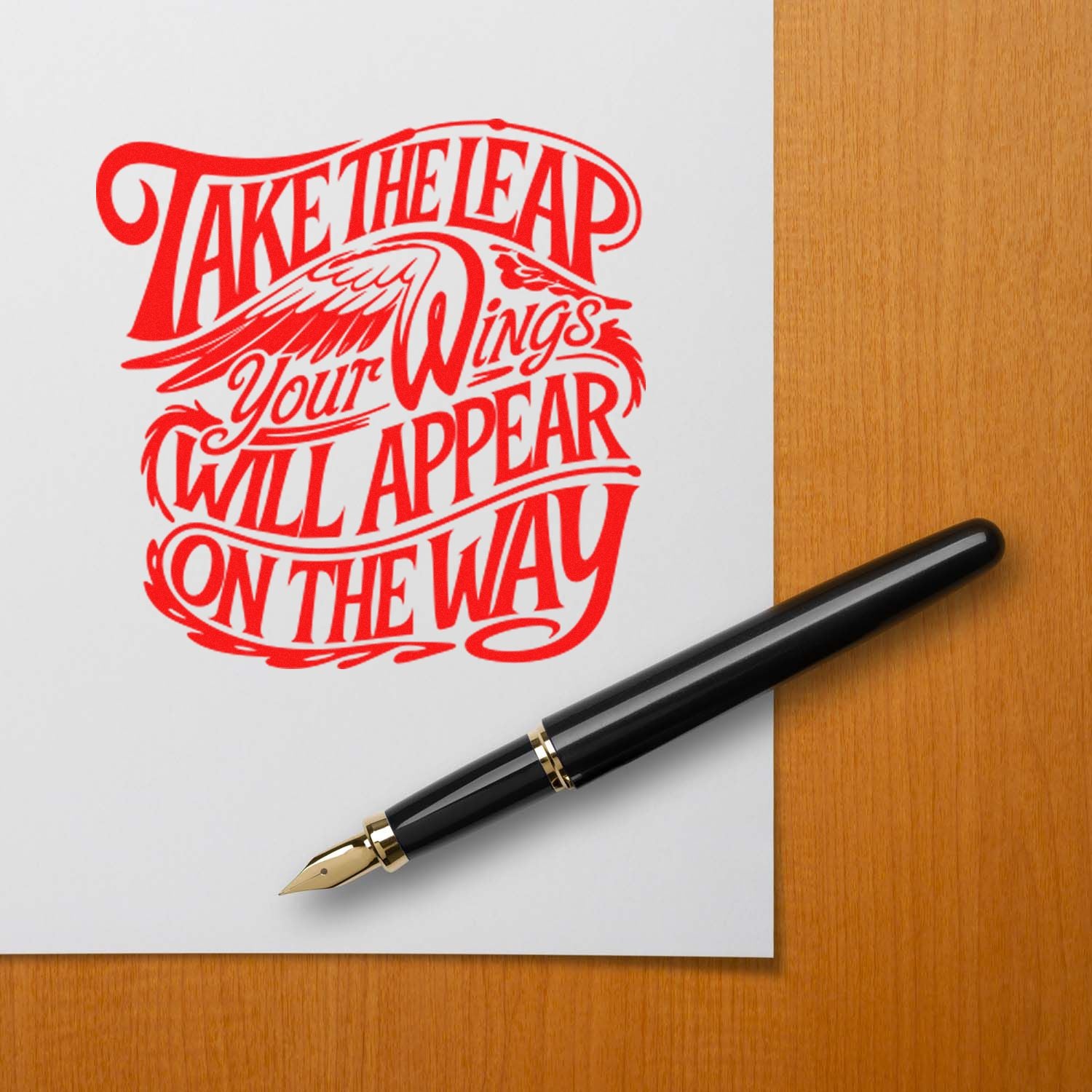 Pre-Inked Take The Leap Scrapbook Stamp