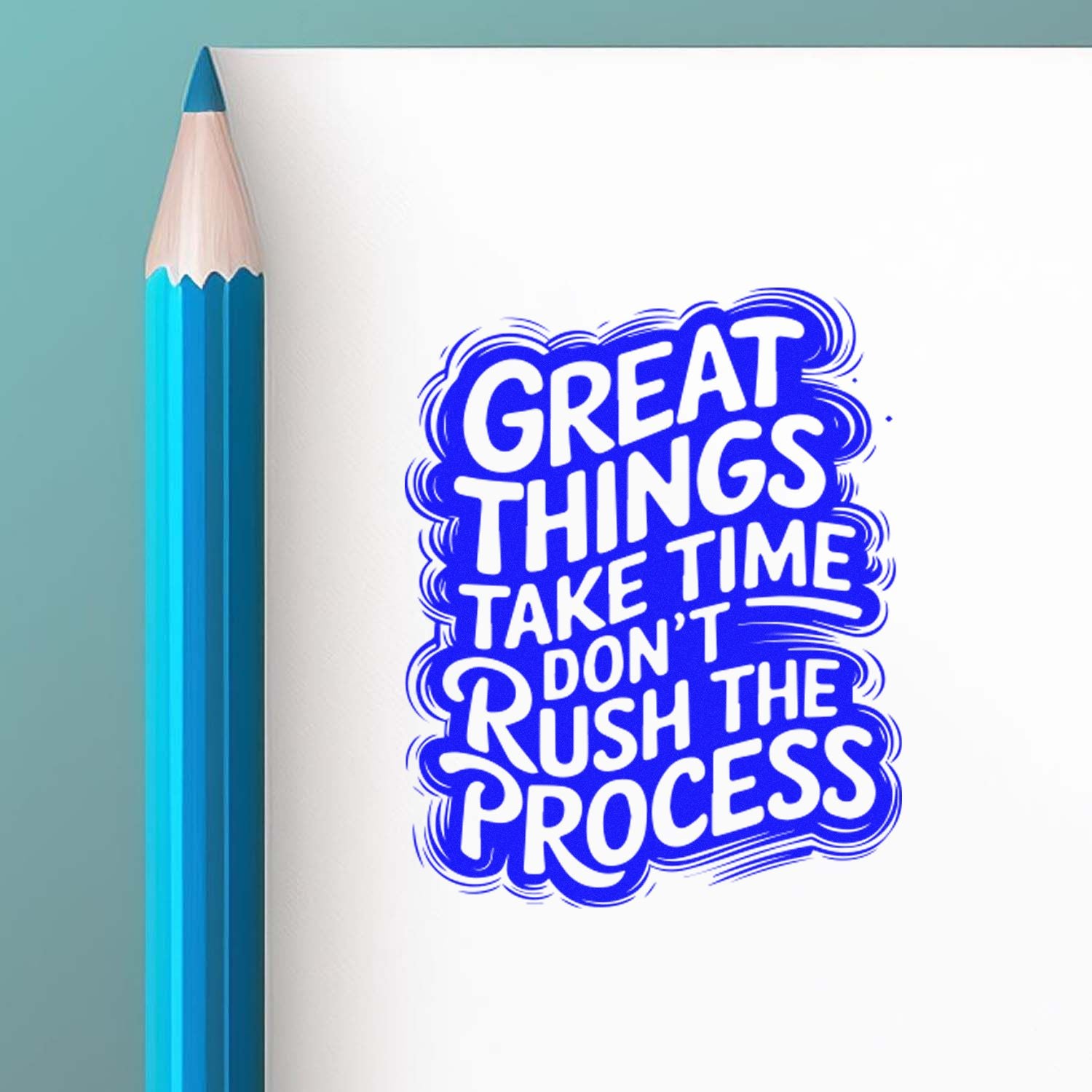 Pre-Inked Patience Takes Time Journaling Stamp