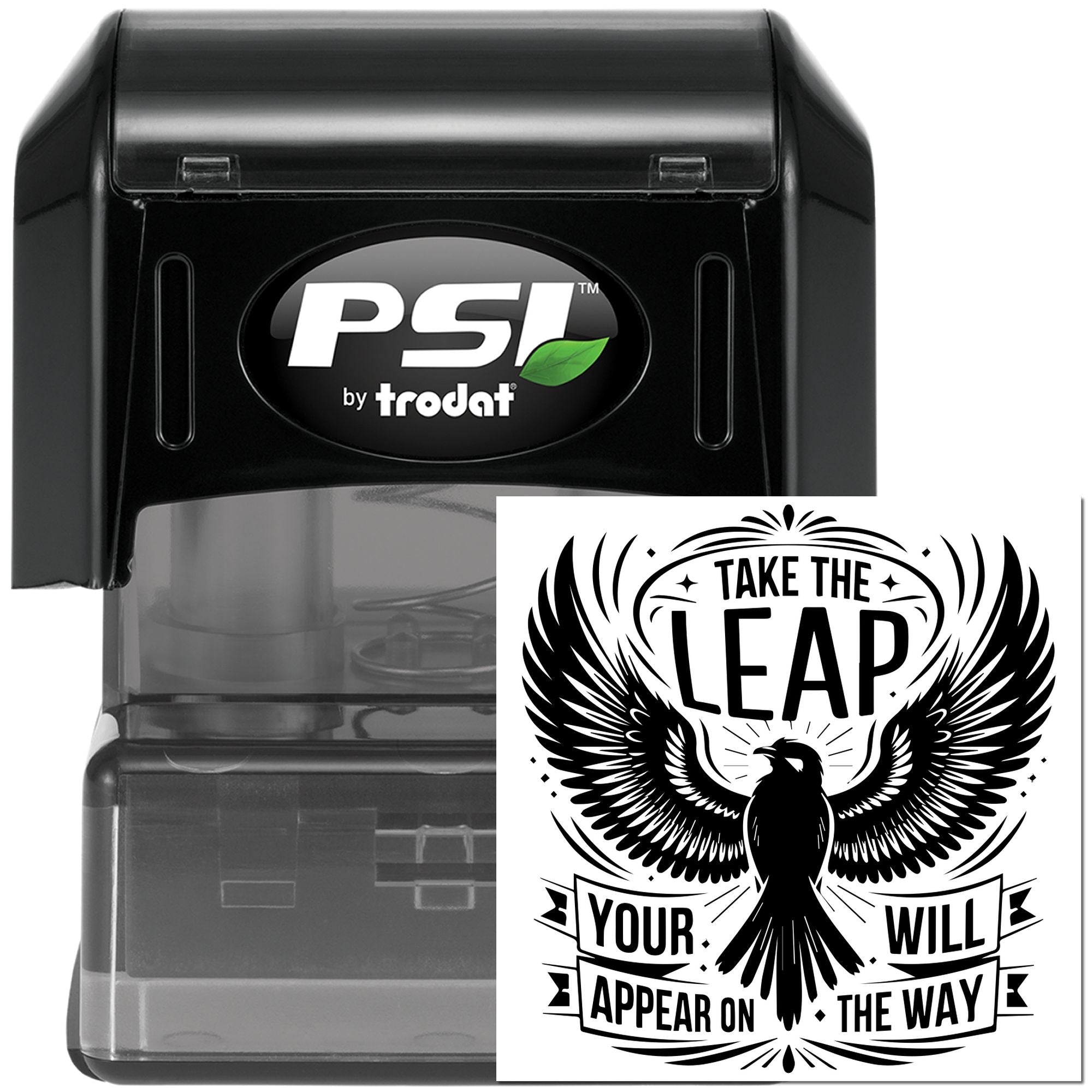 Pre-Inked Leap Of Faith Paper Goods Stamp