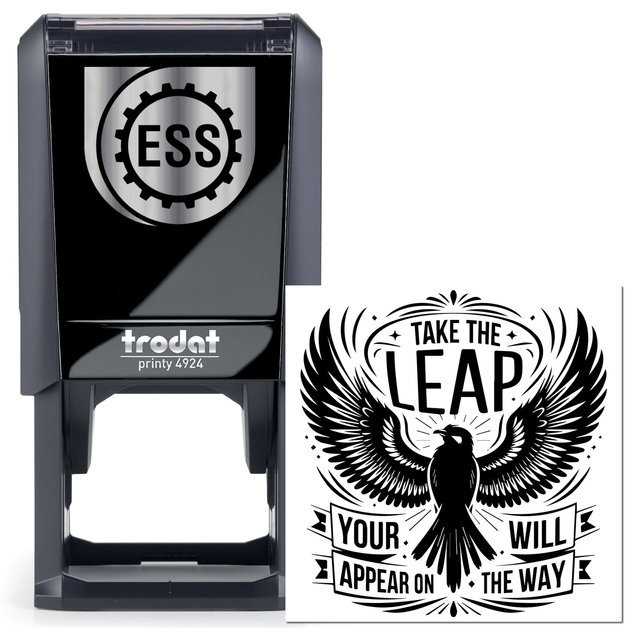 Self-Inking Leap Eagle Note Card Stamp