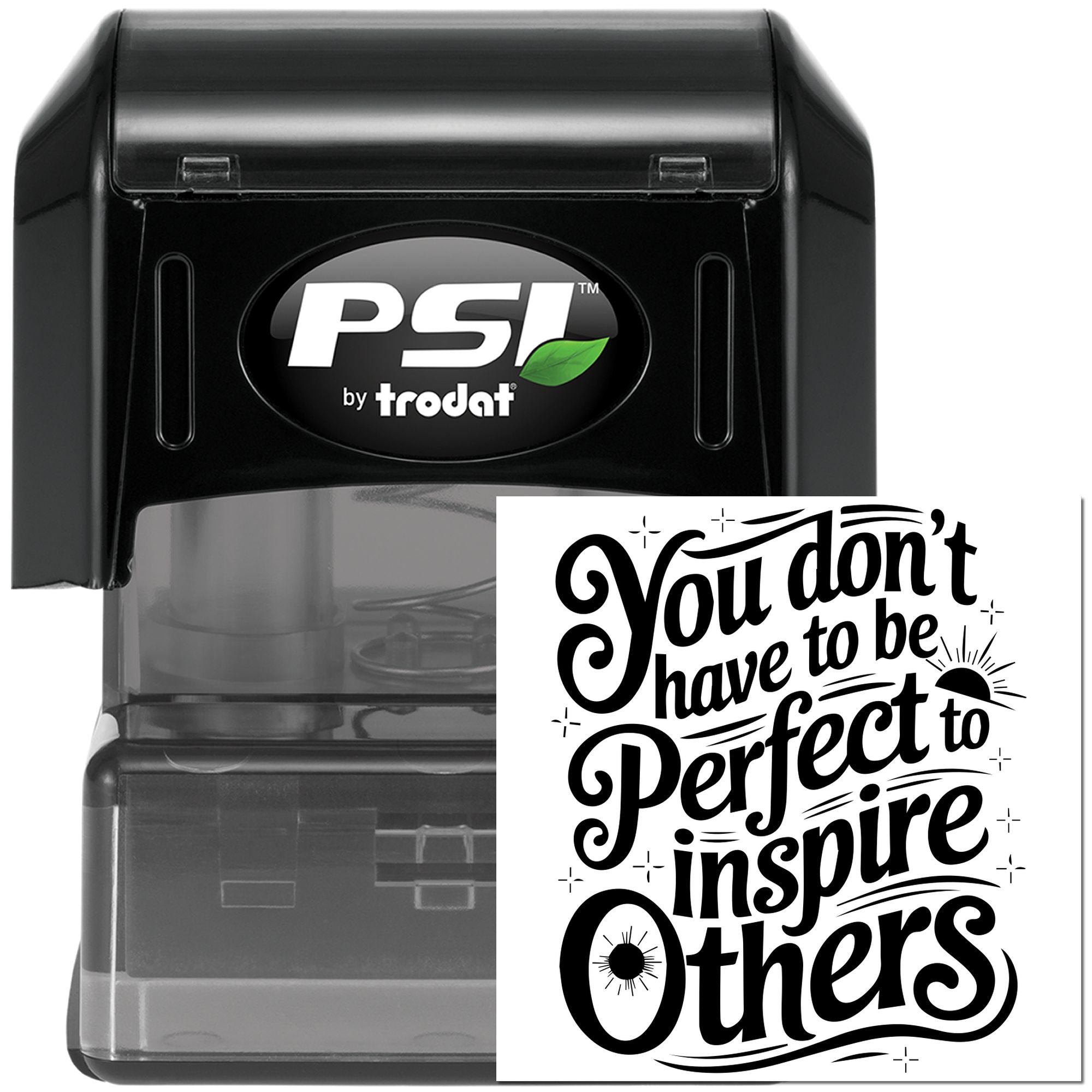 Pre-Inked Motivational Quote Art Note Card Stamp