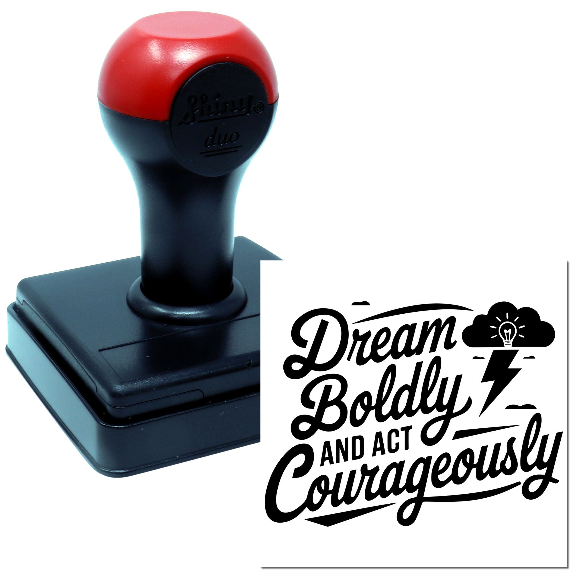 Duo Bold Dreams Ignite Courageous Action Hand Stamp