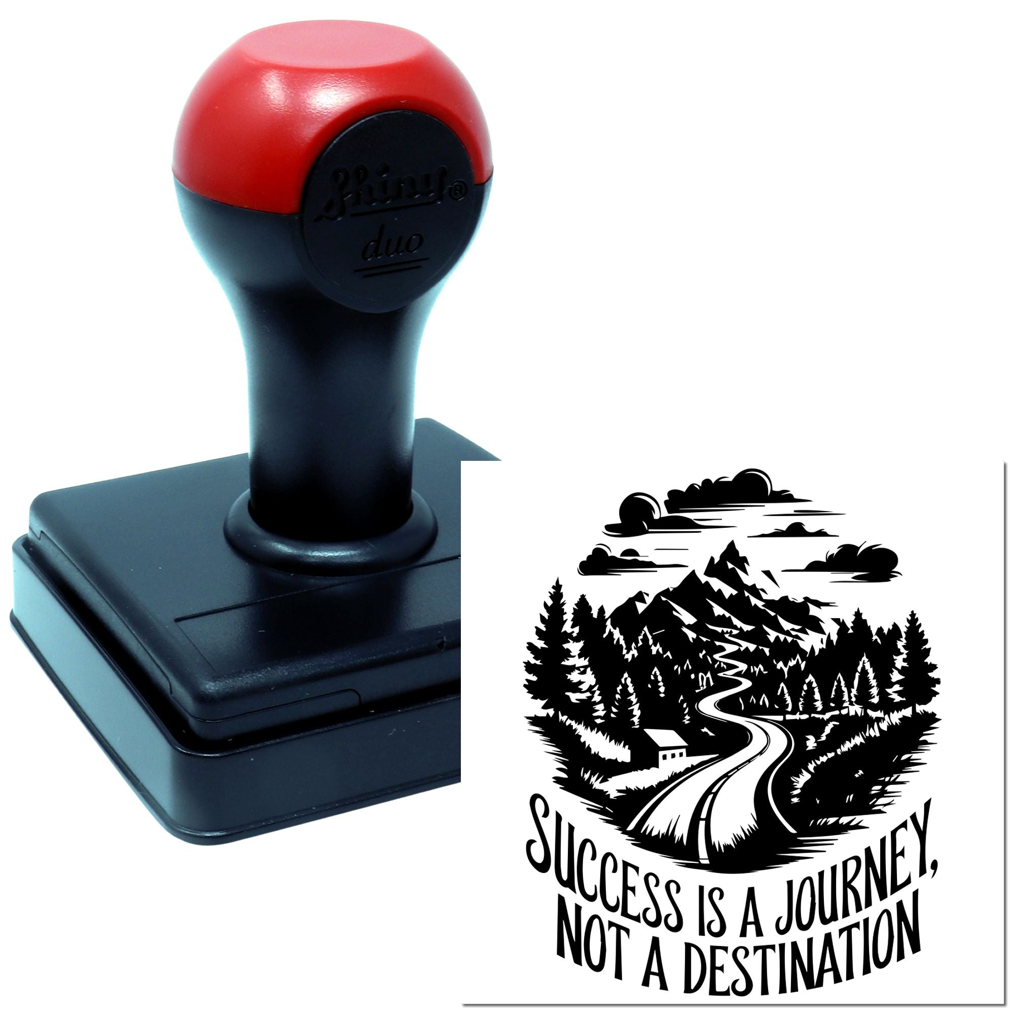 Duo Winding Road Toward Mountain Success Hand Stamp