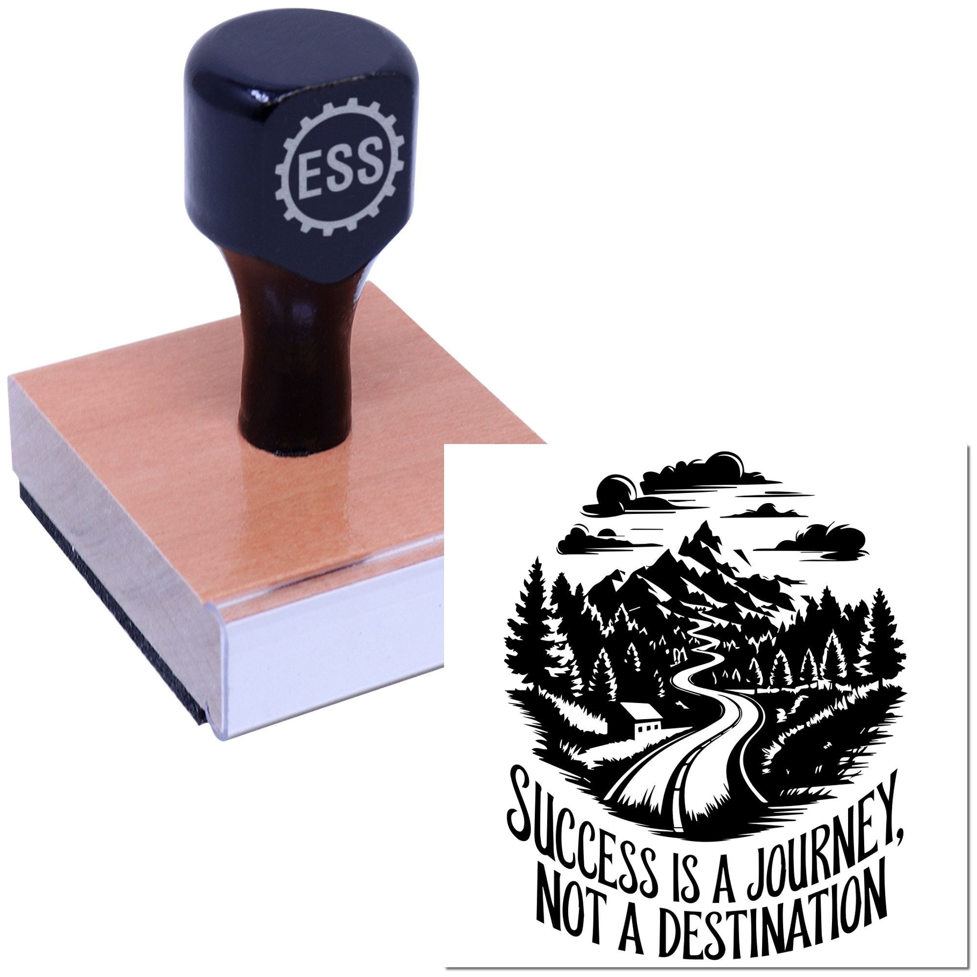 Endless Mountain Path Scrapbook Rubber Stamp