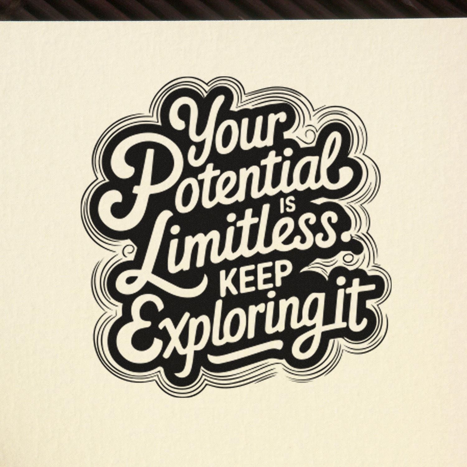 Pre-Inked Limitless Potential Motivation Card Making Stamp
