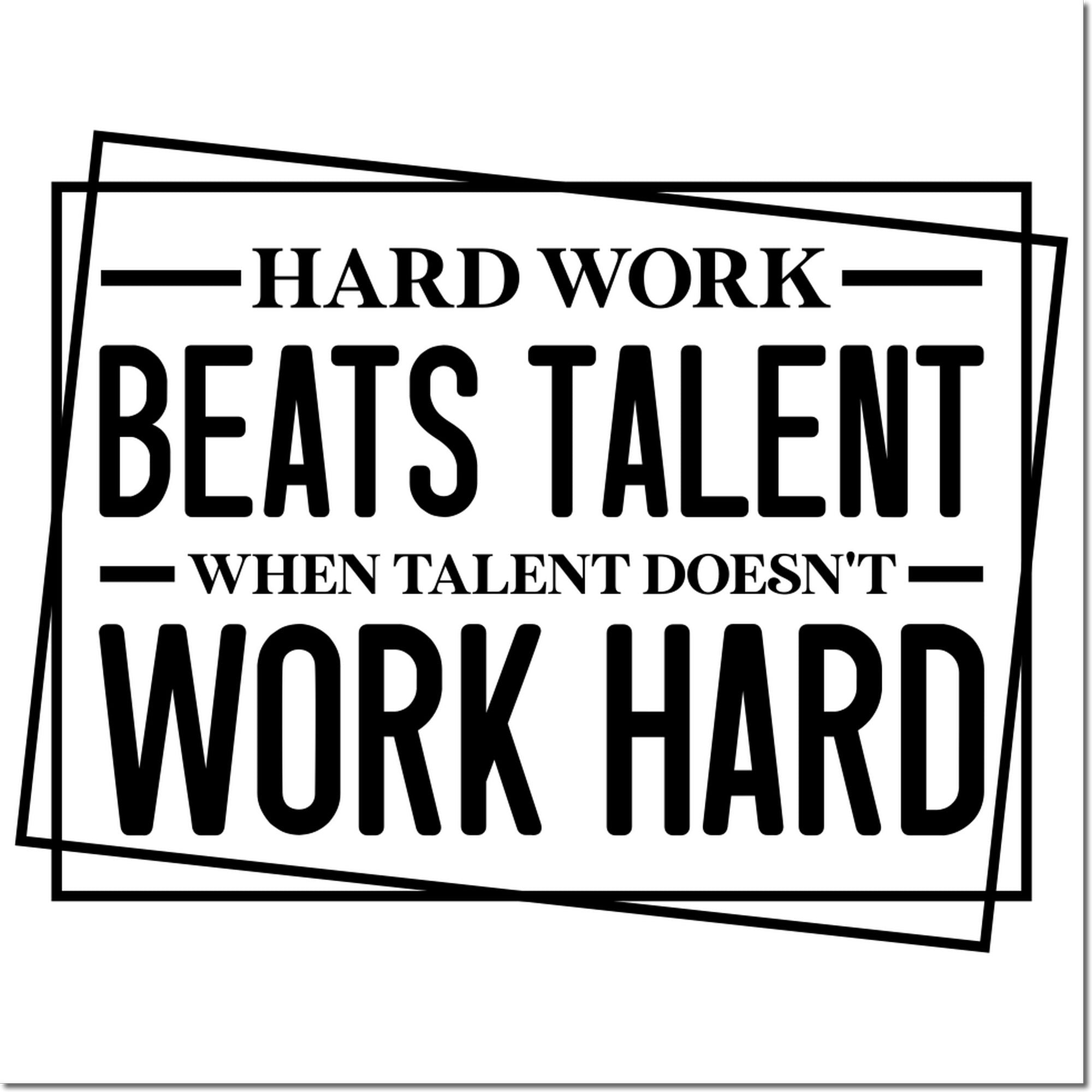 Duo Hard Work Beats Talent Poster Hand Stamp