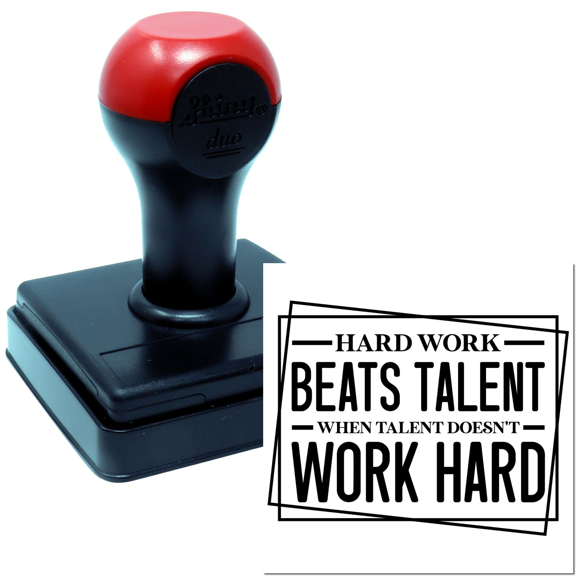 Duo Hard Work Beats Talent Poster Hand Stamp