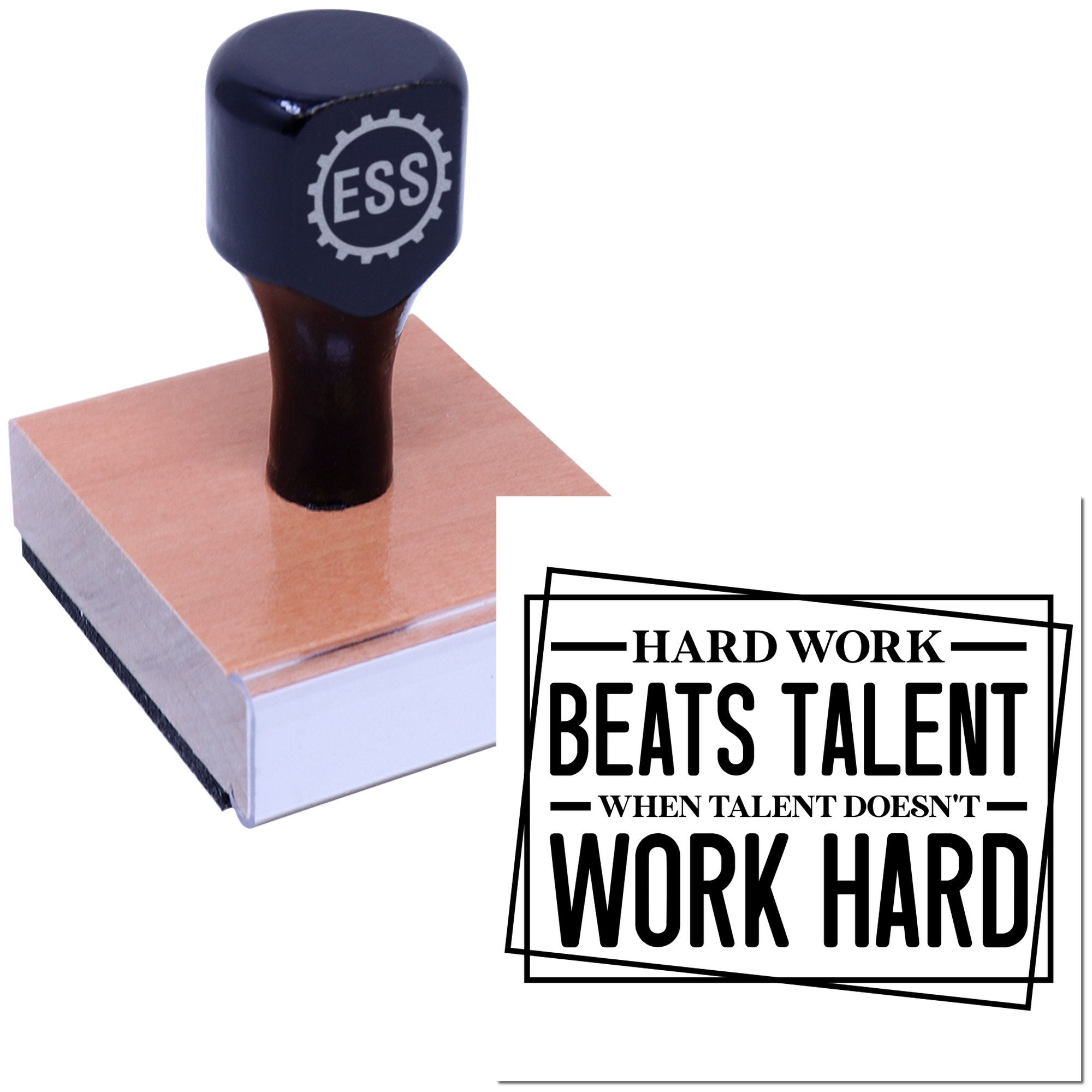 Effort Beats Talent Mini Card Rubber Stamp