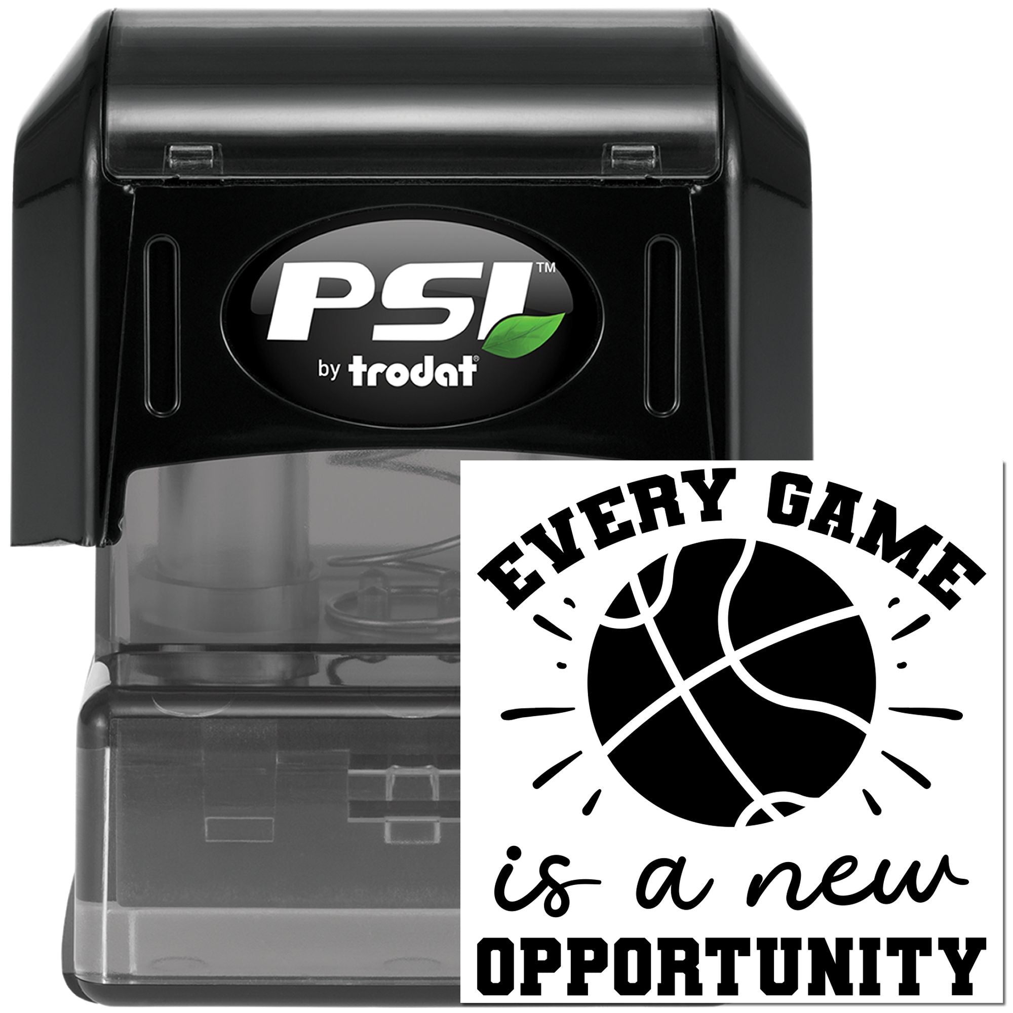 Pre-Inked Basketball Opportunity Quote Note Card Stamp