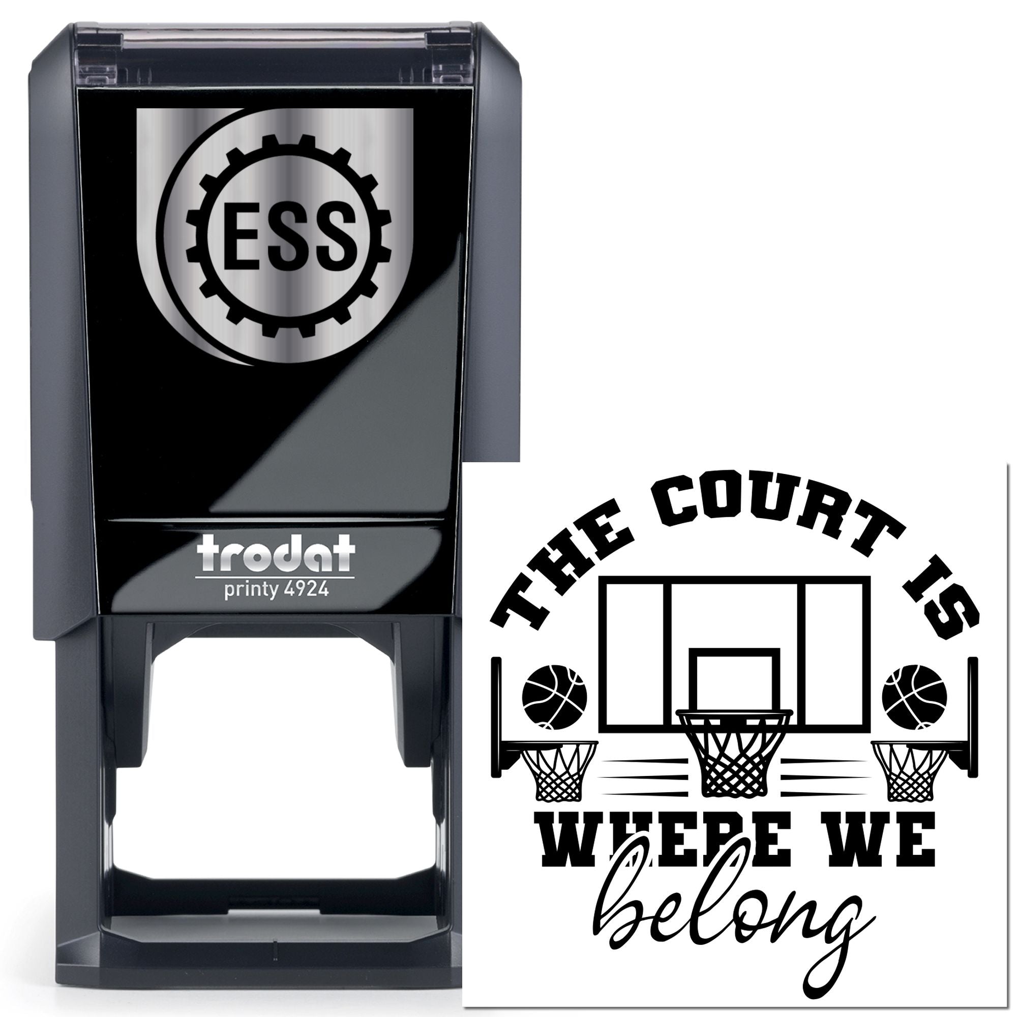 Self-Inking Basketball Court Place Card Stamp