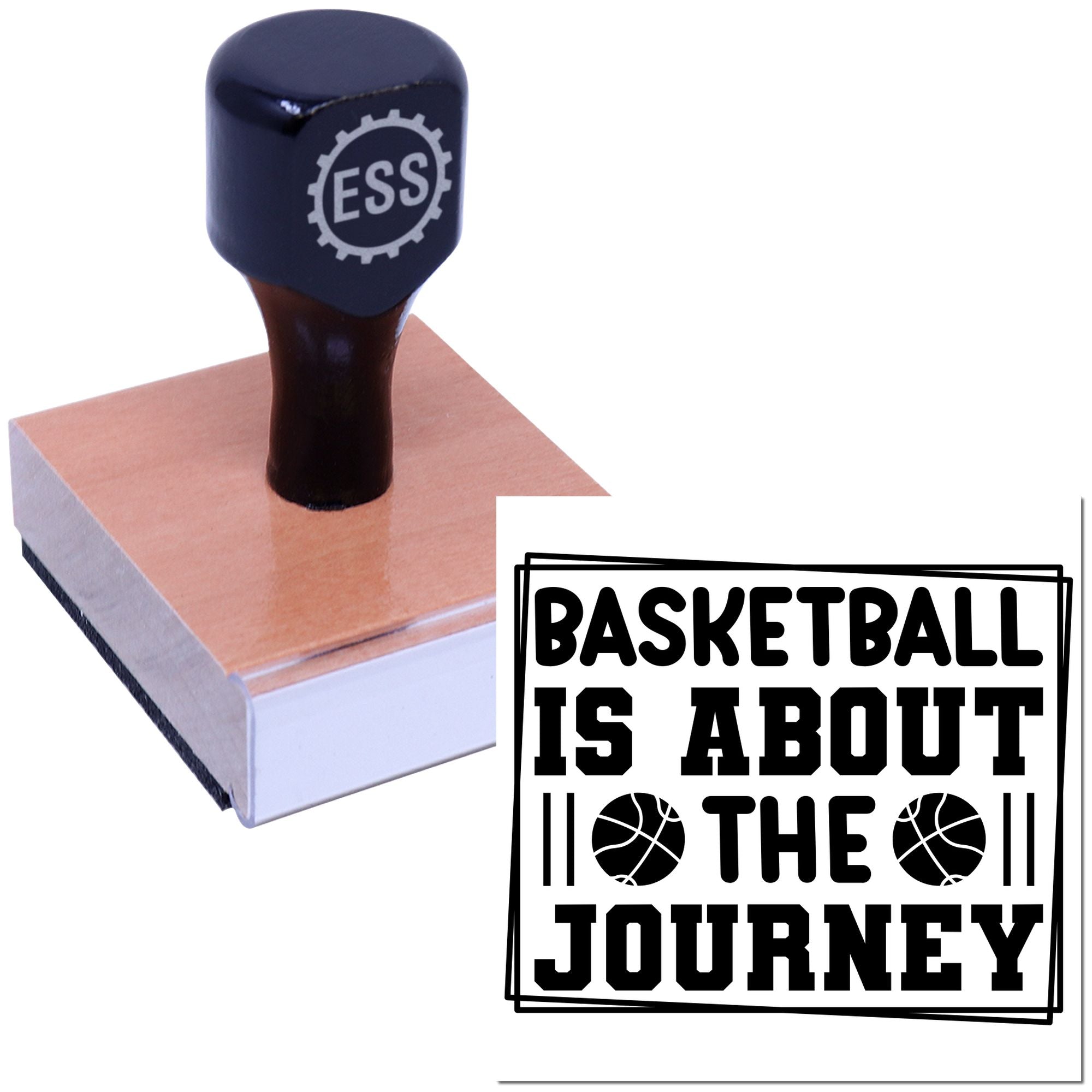 Basketball Journey Emblem Scrapbooking Rubber Stamp