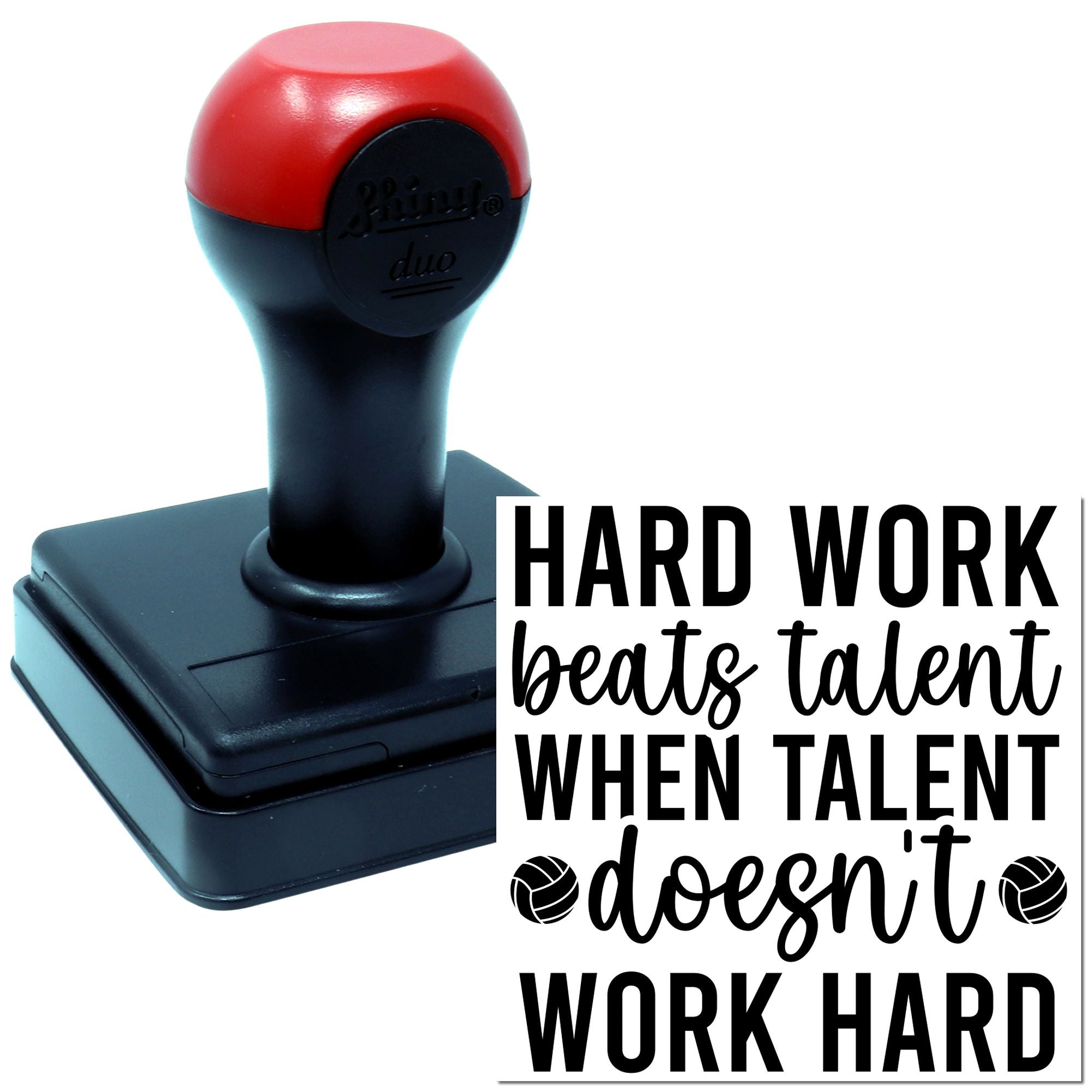 Duo Hard Work Volleyball Motivation Poster Hand Stamp