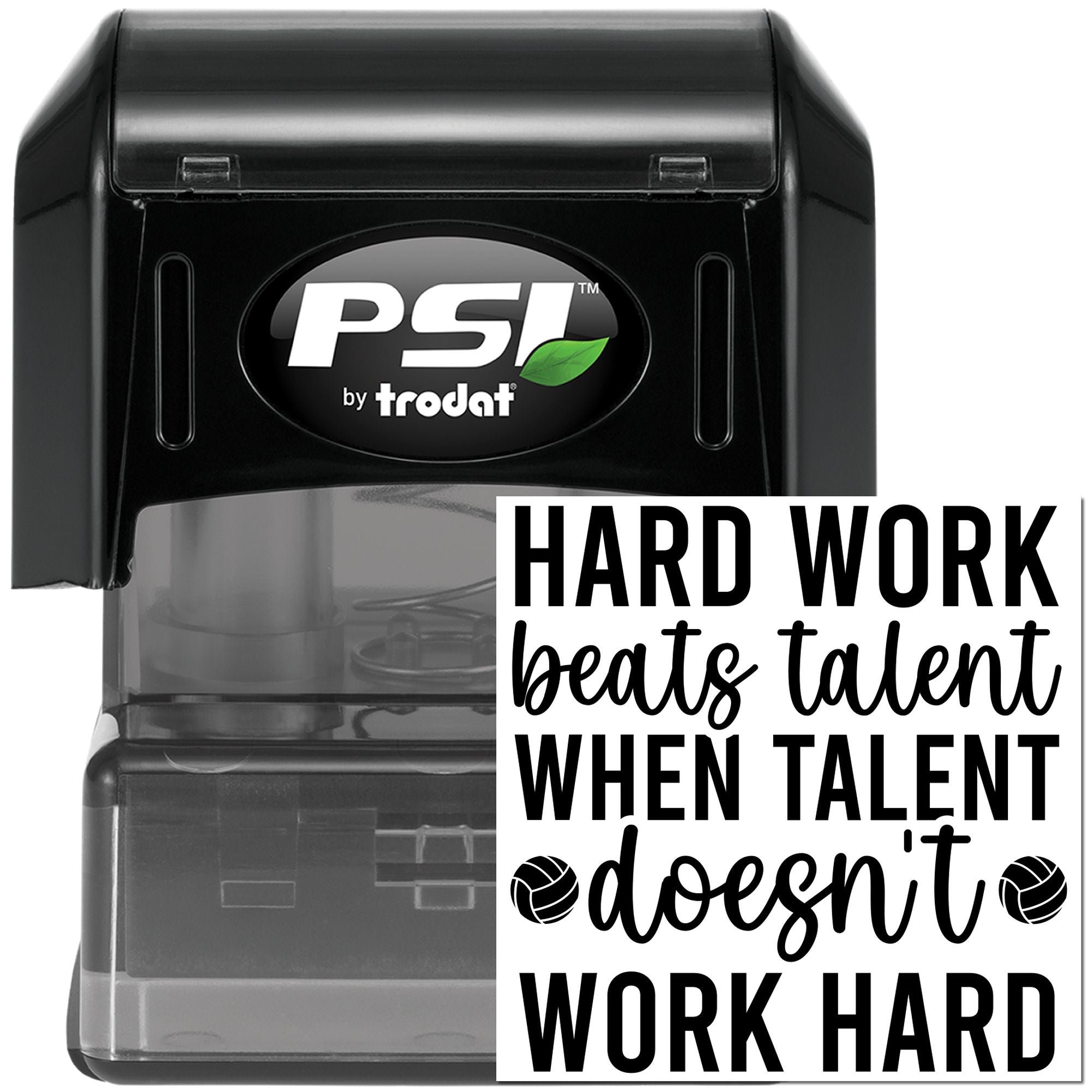 Pre-Inked Hard Work Quote Paper Craft Stamp