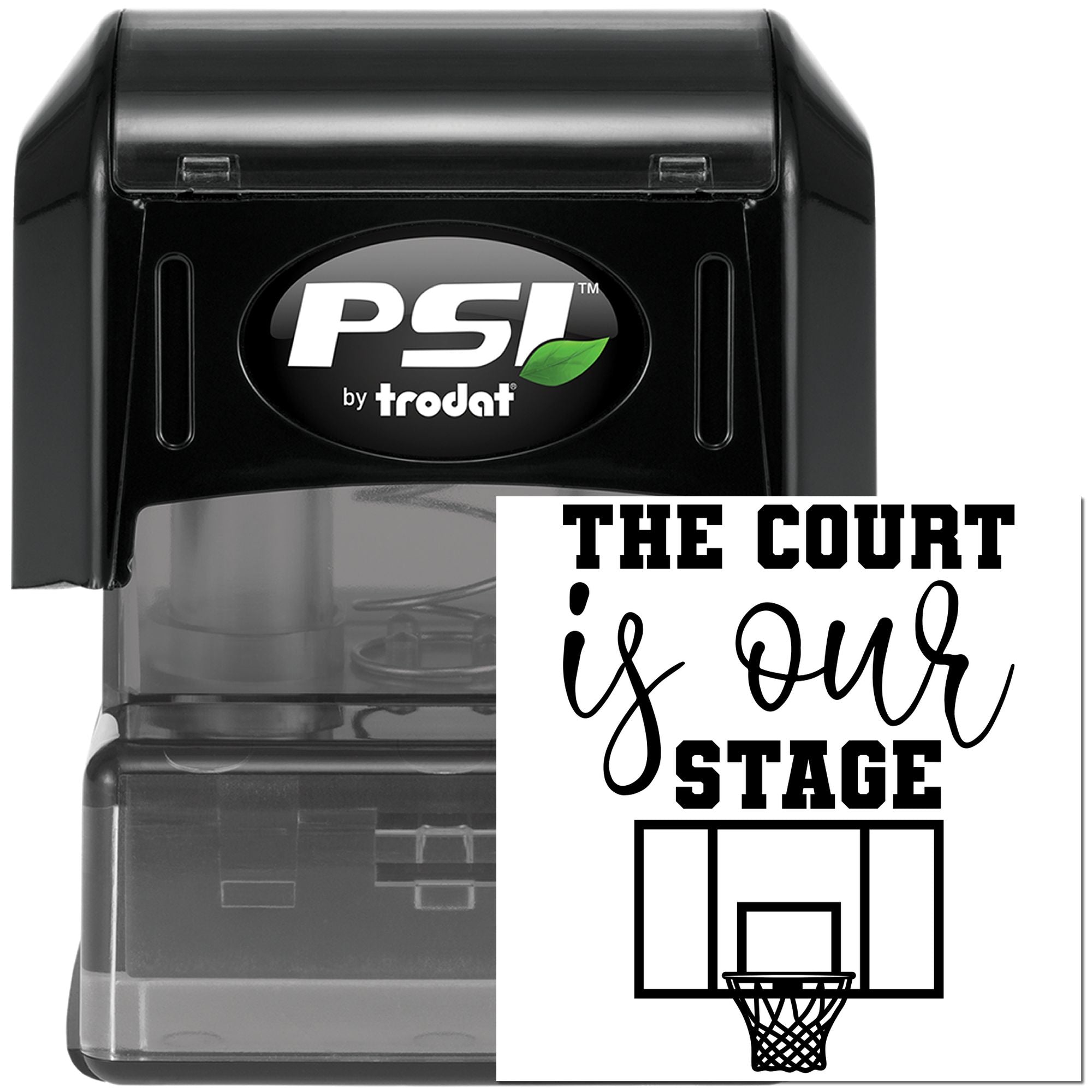 Pre-Inked Our Court Stage Favor Tag Stamp