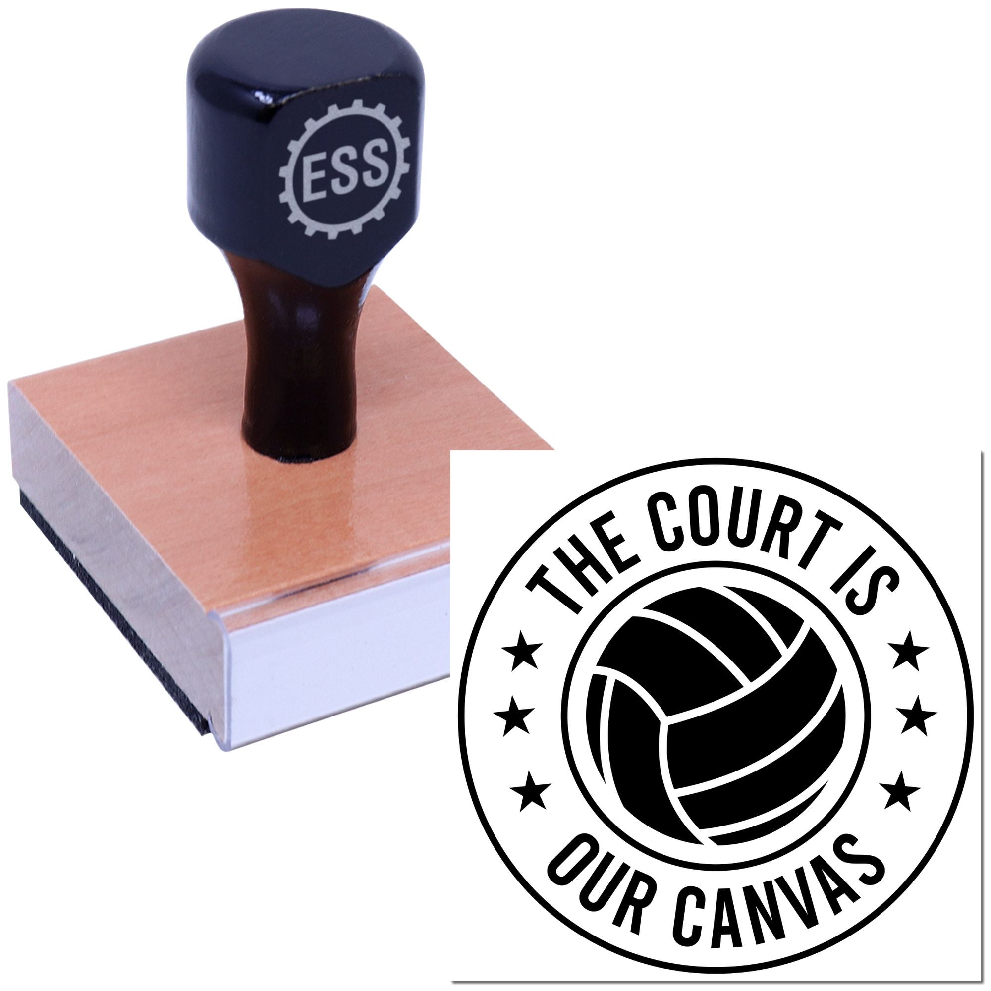 Court Canvas Emblem Crafting Rubber Stamp