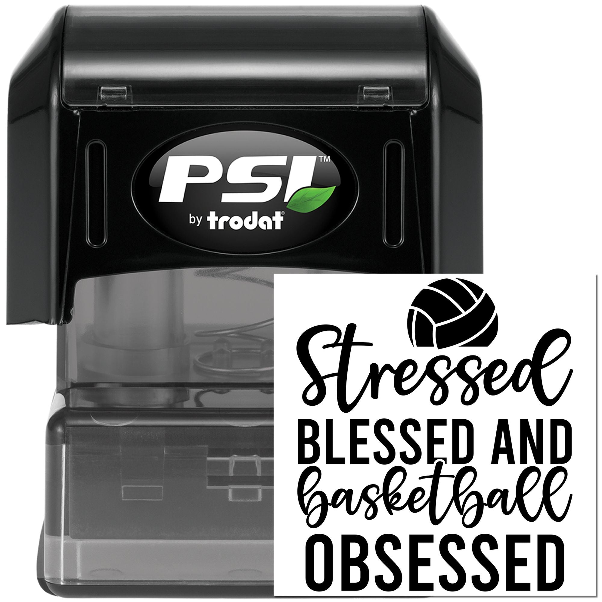 Pre-Inked Stressed Blessed Basketball Scrapbooking Stamp