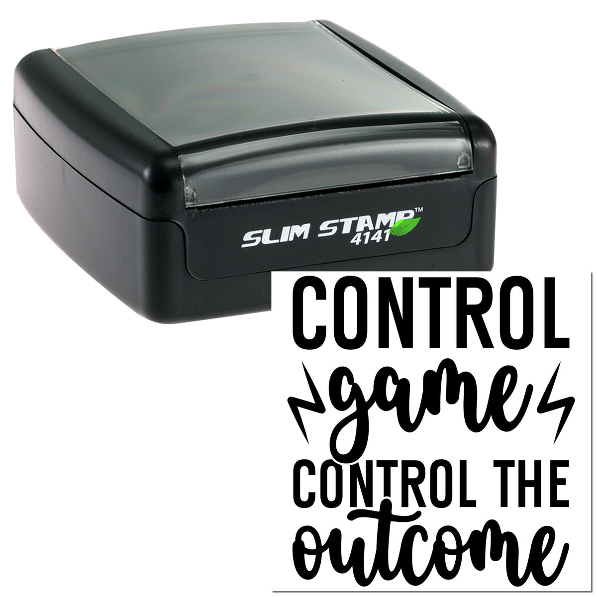 Black Slim Stamp 4141 control seal with clear cover and bold black CONTROL lettering