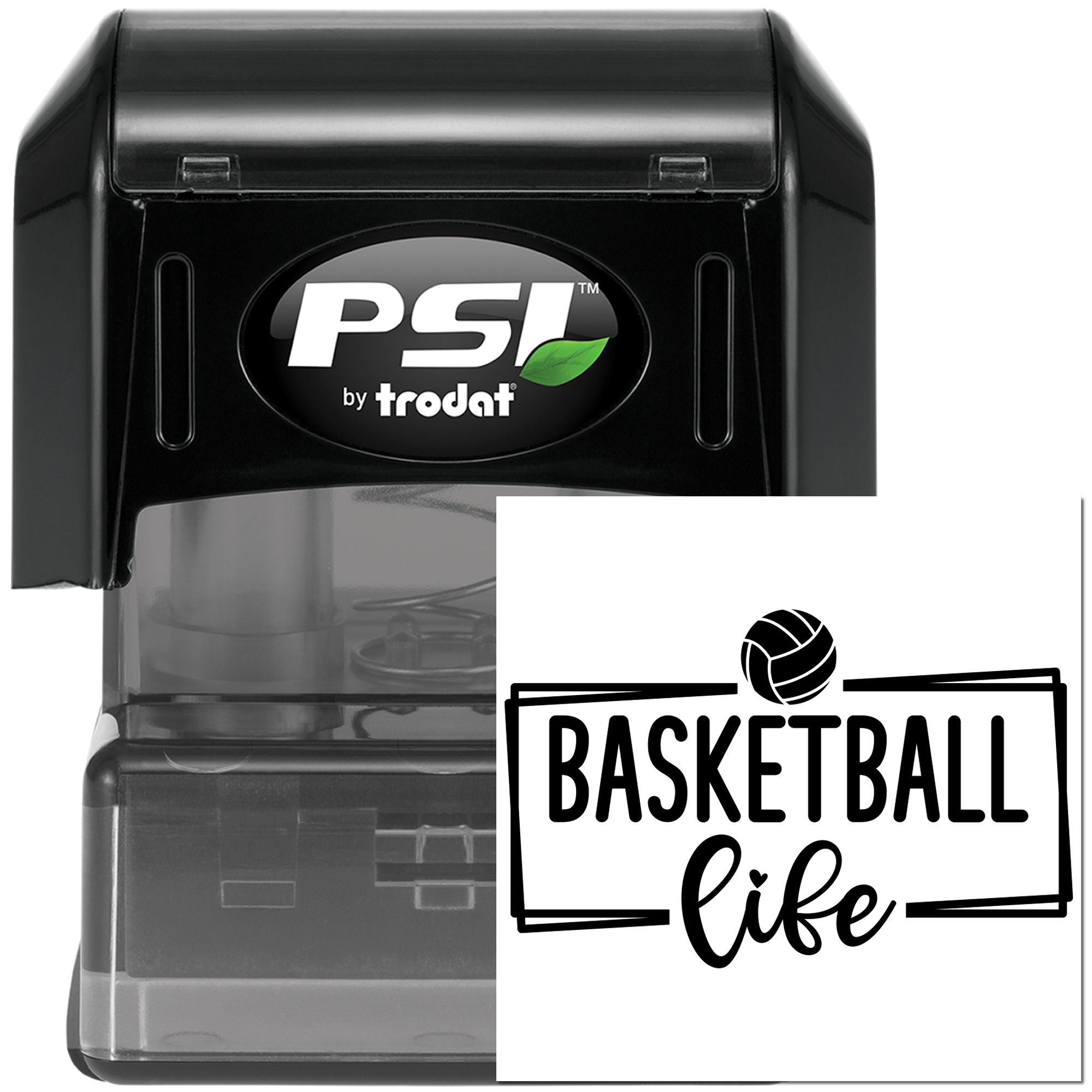 Pre-Inked Basketball Life Logo Paper Craft Stamp