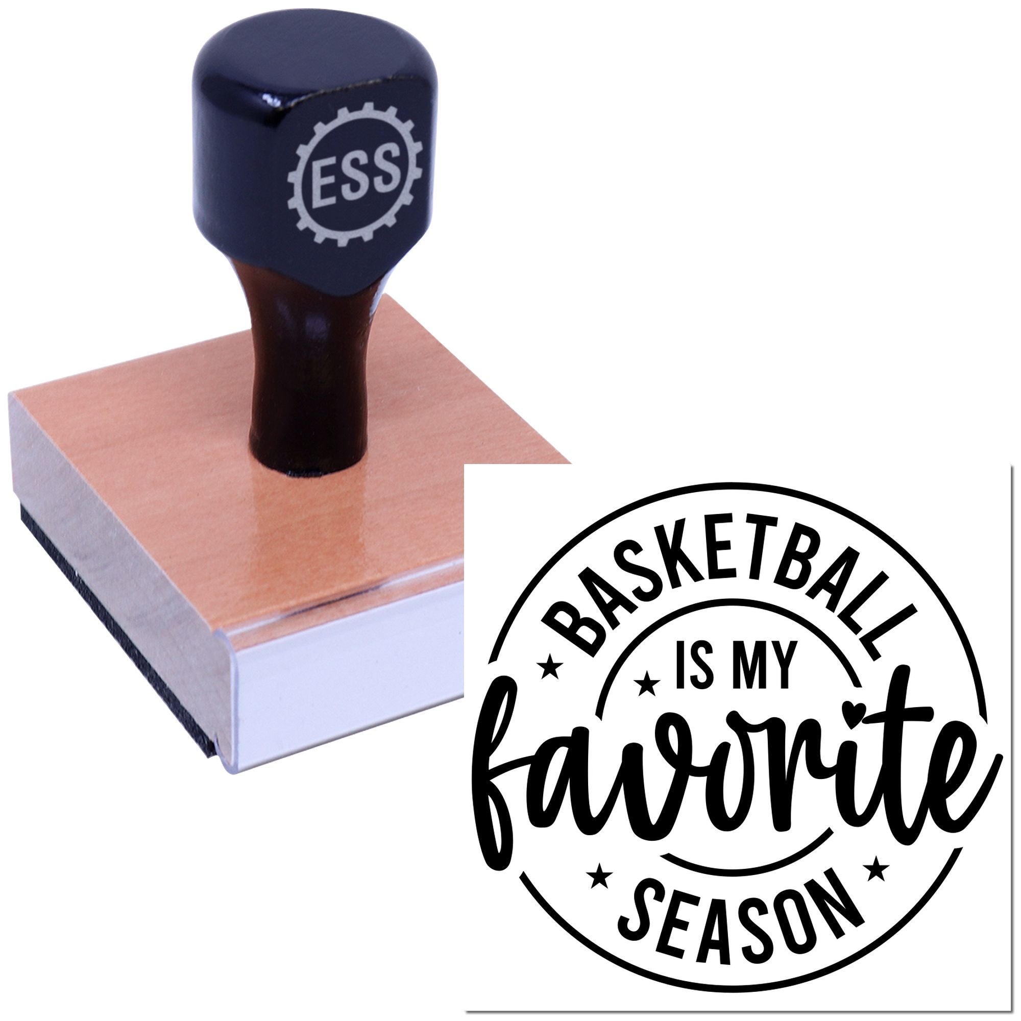 Hoops Season Vibes Note Card Rubber Stamp