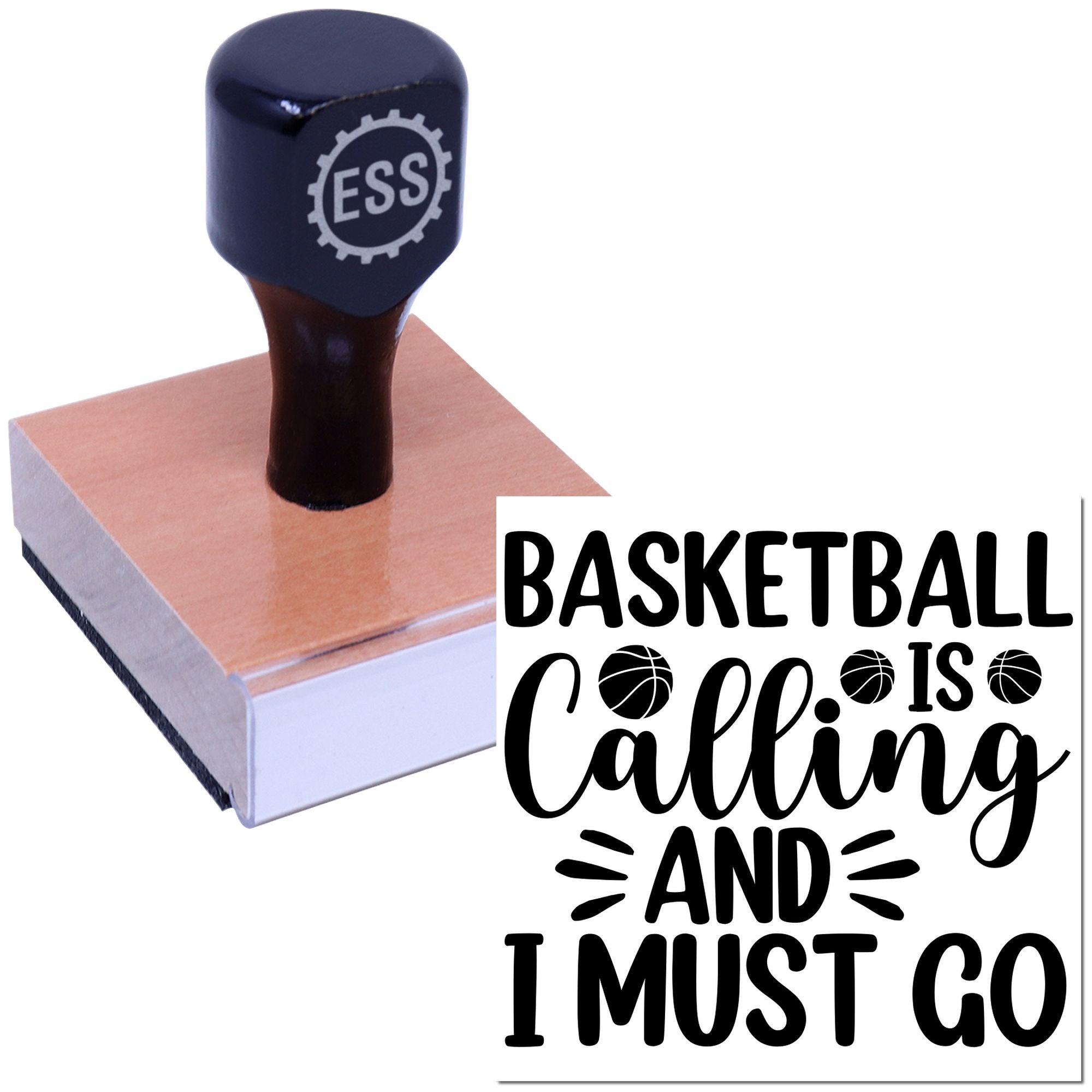 Hoops Can’T Wait Postcard Rubber Stamp