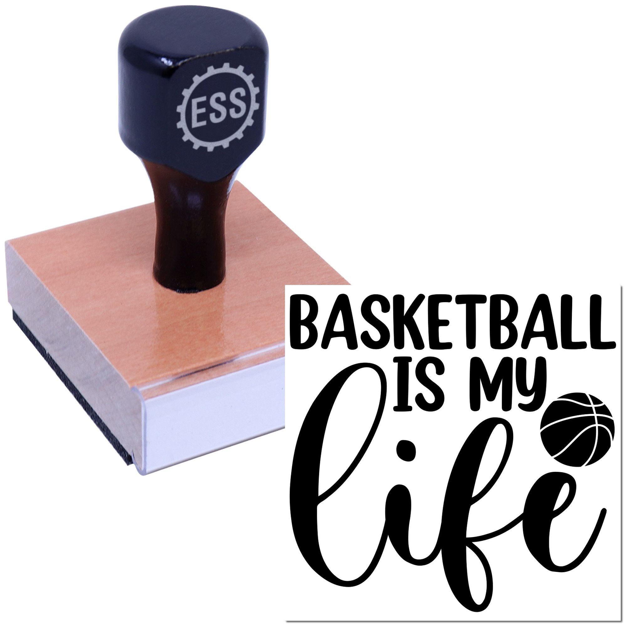 Living For Hoops Favor Tag Rubber Stamp