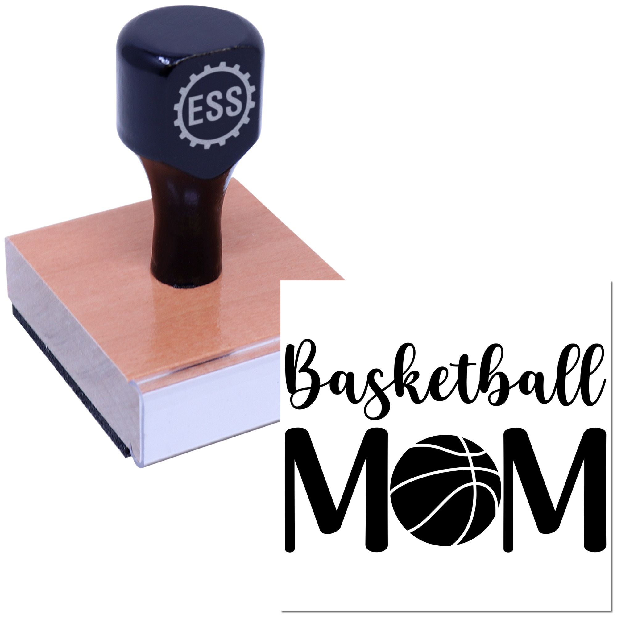 Proud Basketball Mom Party Favor Rubber Stamp