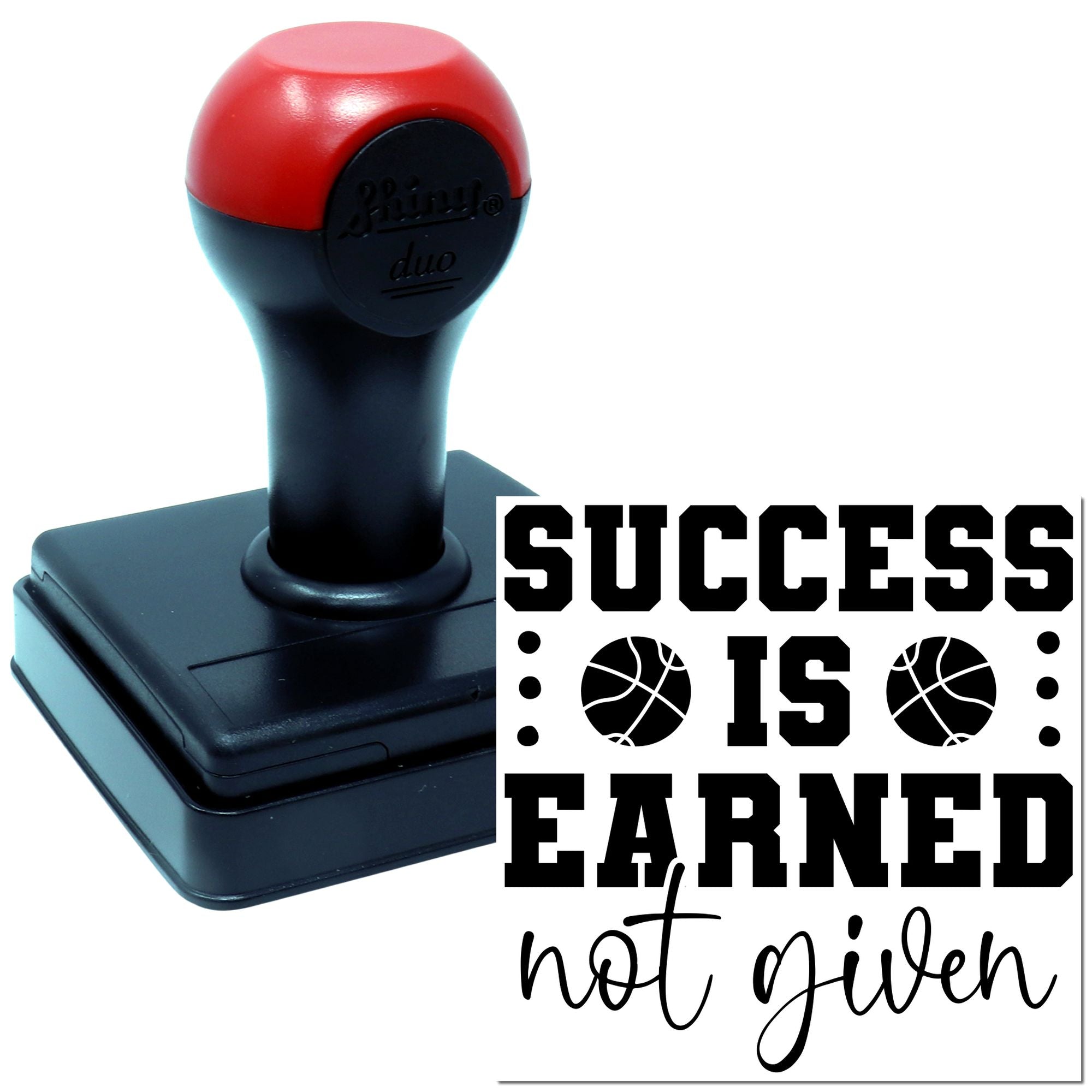 Duo Basketball Hustle Success Is Earned Hand Stamp