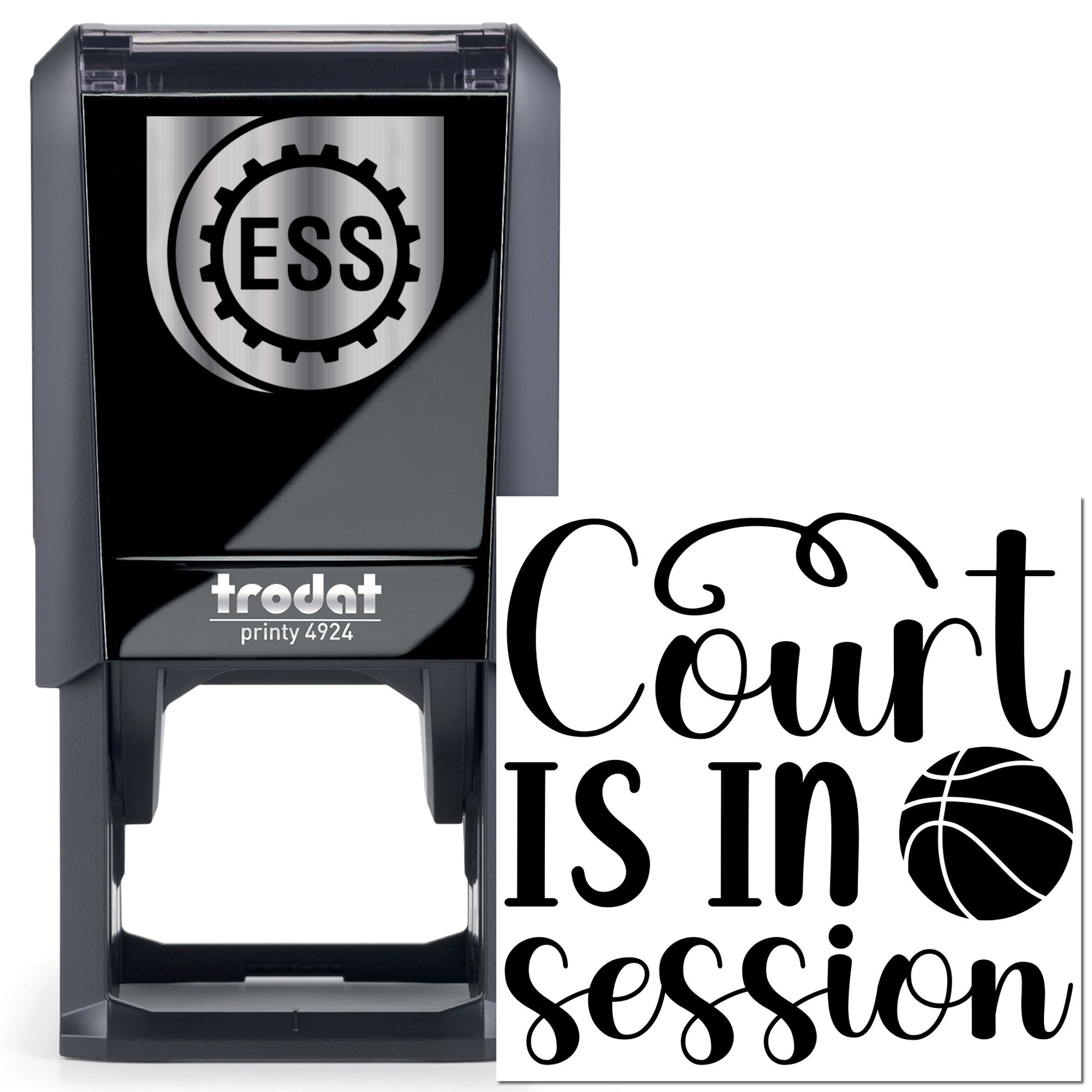 Self-Inking Basketball Court Card Stamp