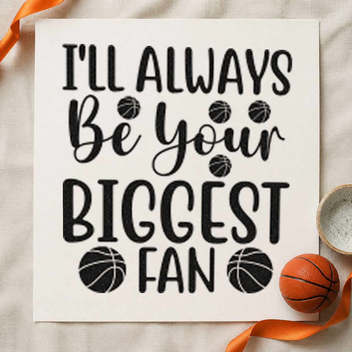 Always Your Biggest Fan craft stamp in black ink on cardstock, an easy option for travel fan album page.