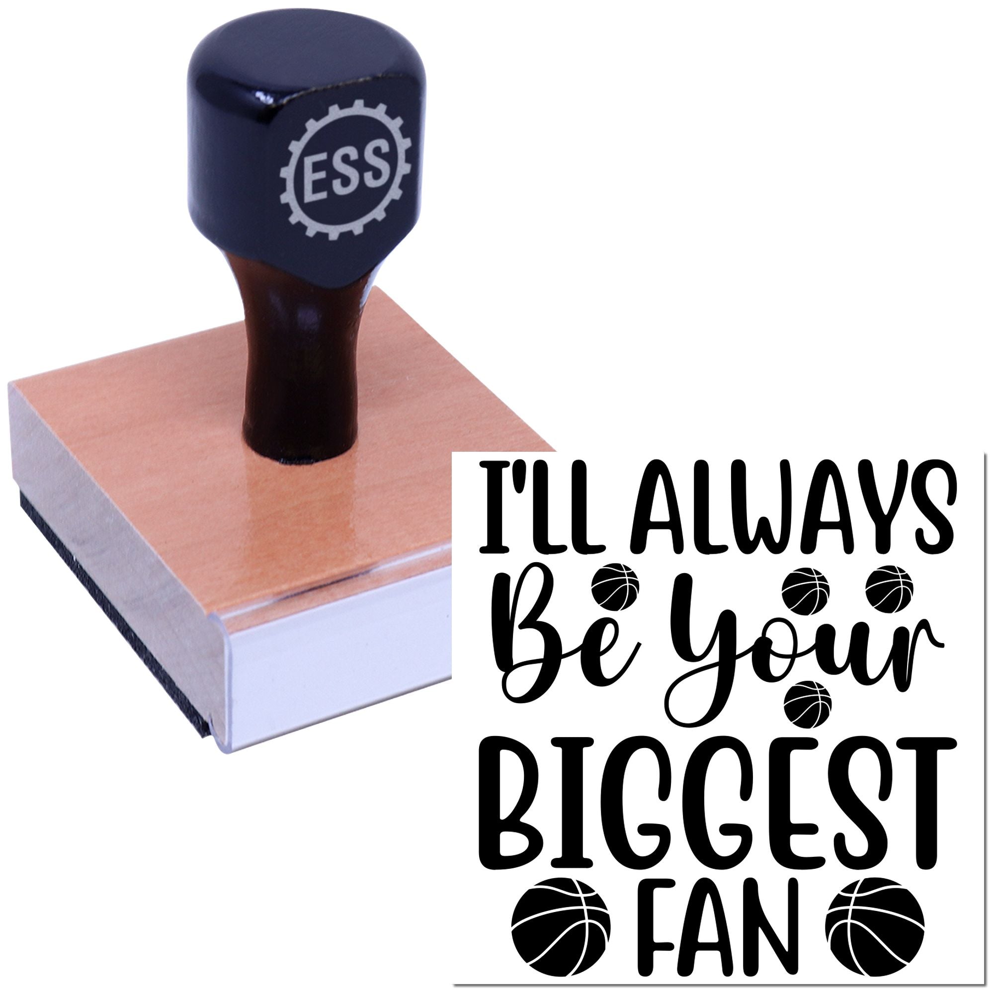 Biggest Basketball Fan Paper Craft Rubber Stamp