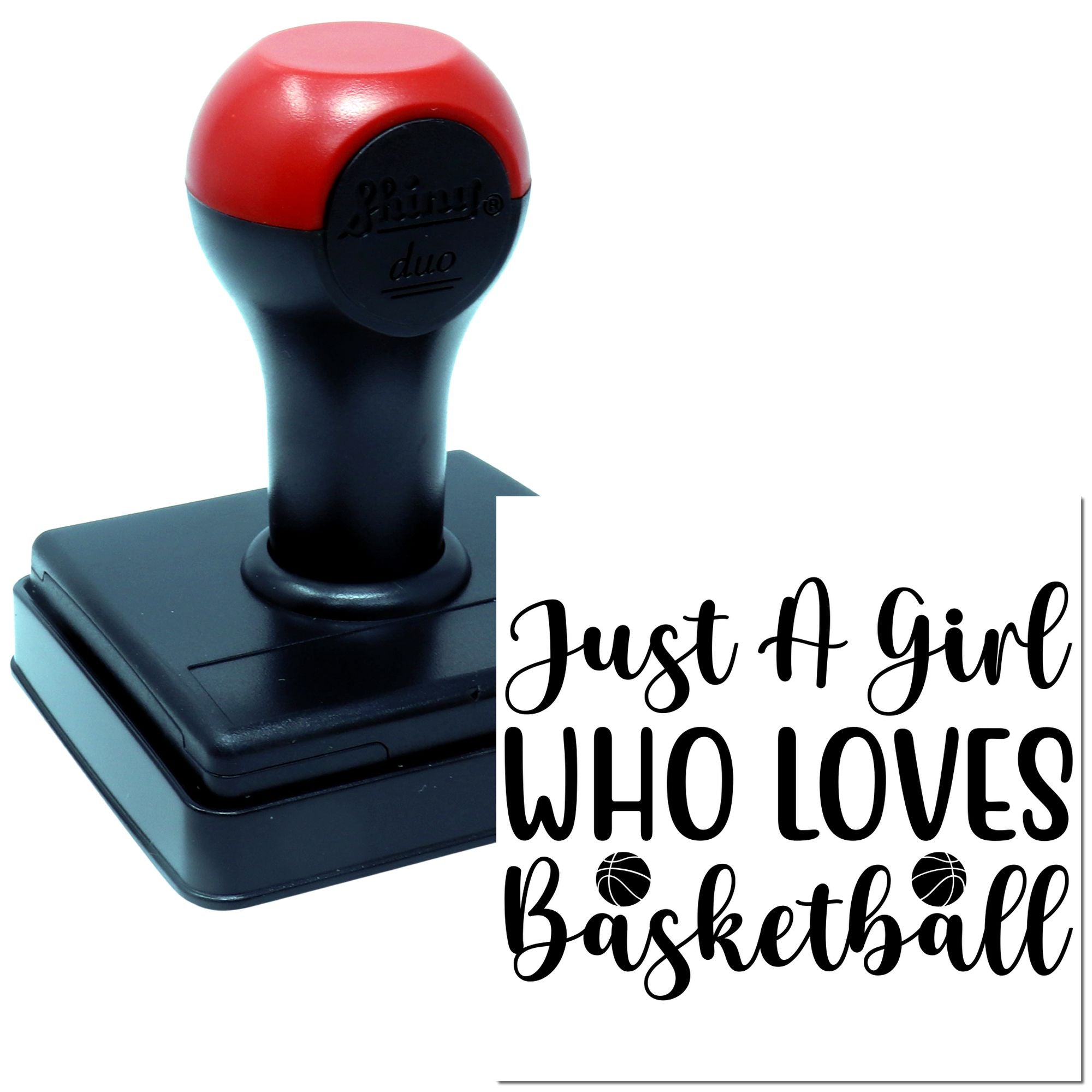 Duo Basketball Loving Girl Decorative Print Hand Stamp