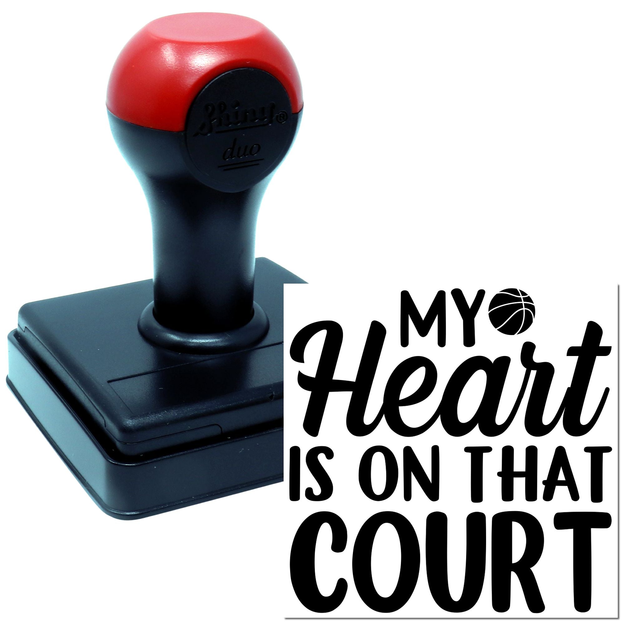 Duo Basketball Heart On The Court Hand Stamp