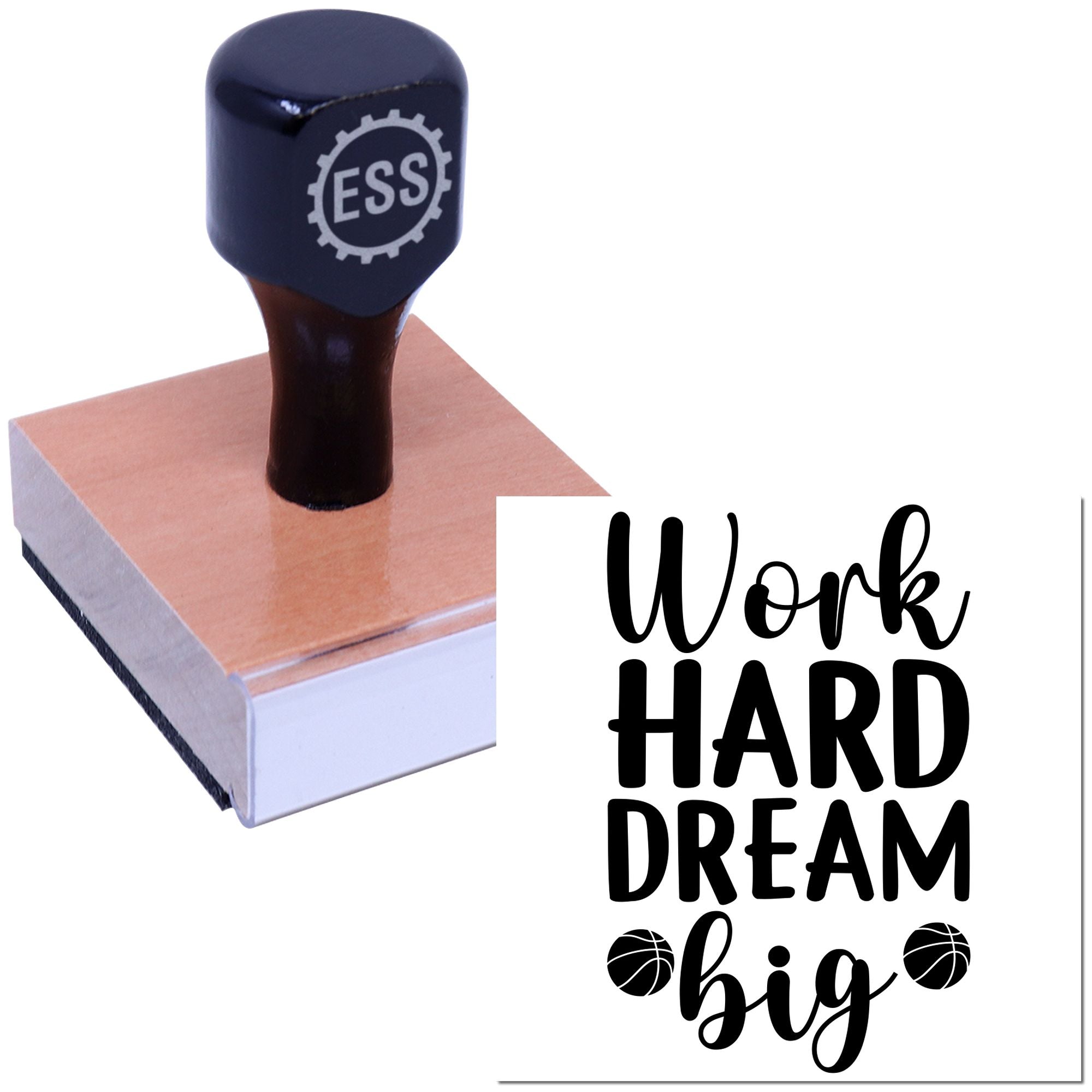 Hoop Hustle Dreams Postcard Rubber Stamp