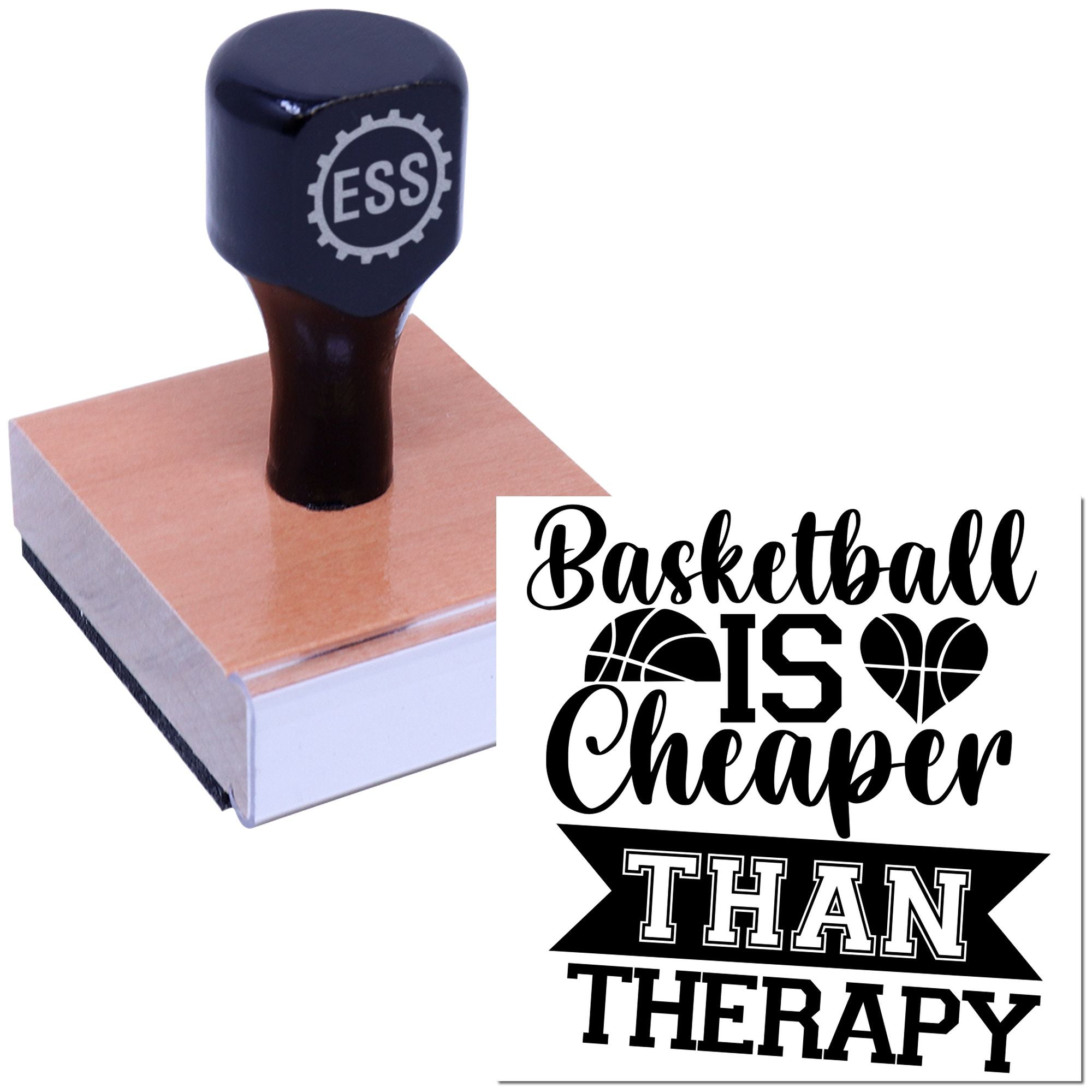 Hoops Over Therapy Tag Rubber Stamp