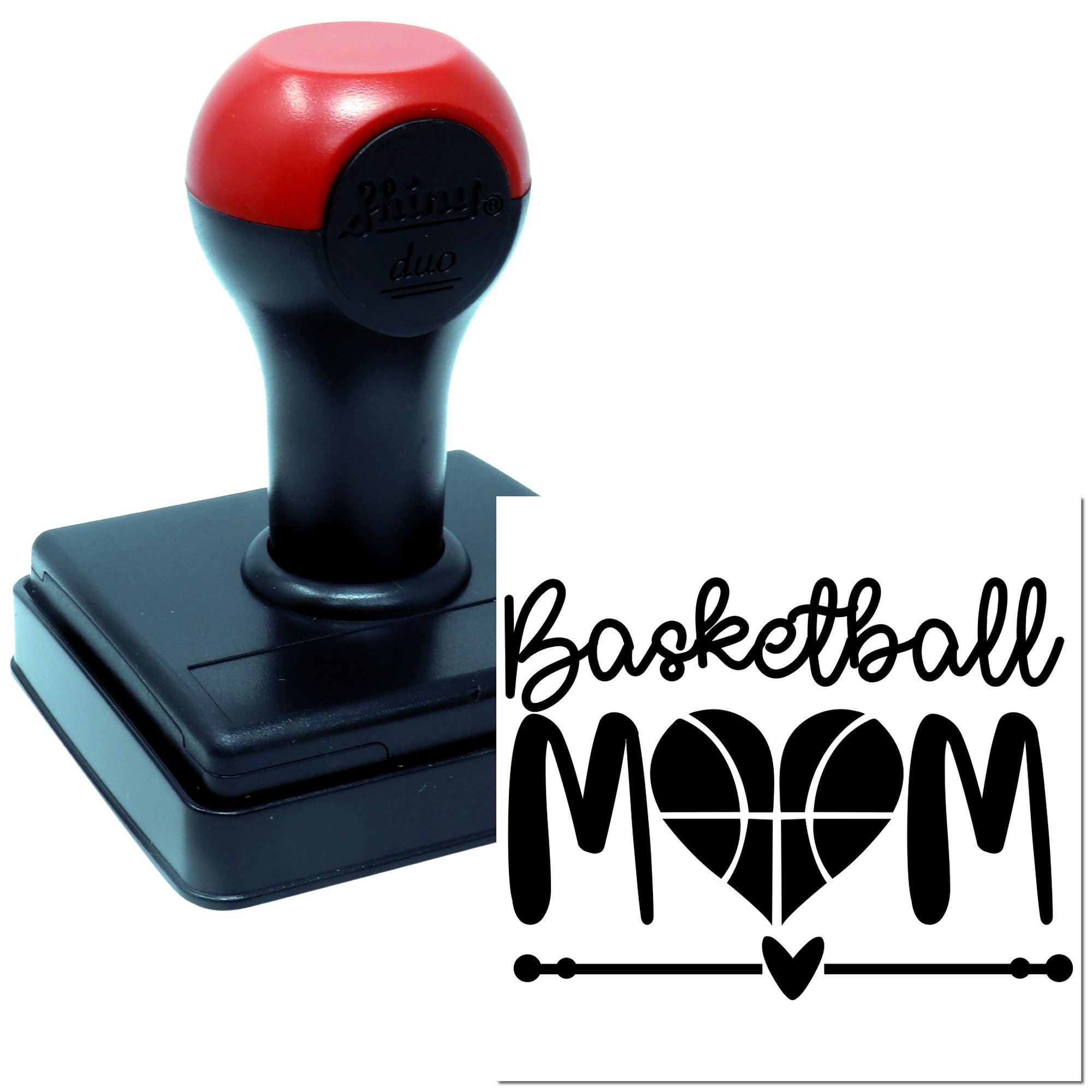 Duo Heartfelt Basketball Mom Love Design Hand Stamp