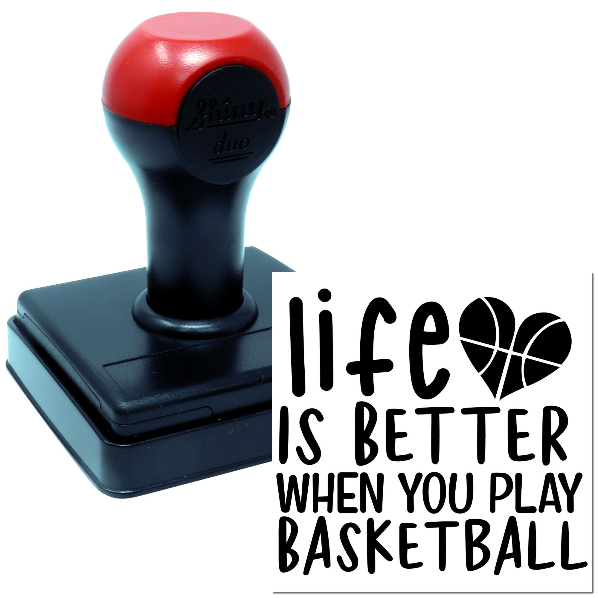 Duo Life Better With Basketball Heart Hand Stamp