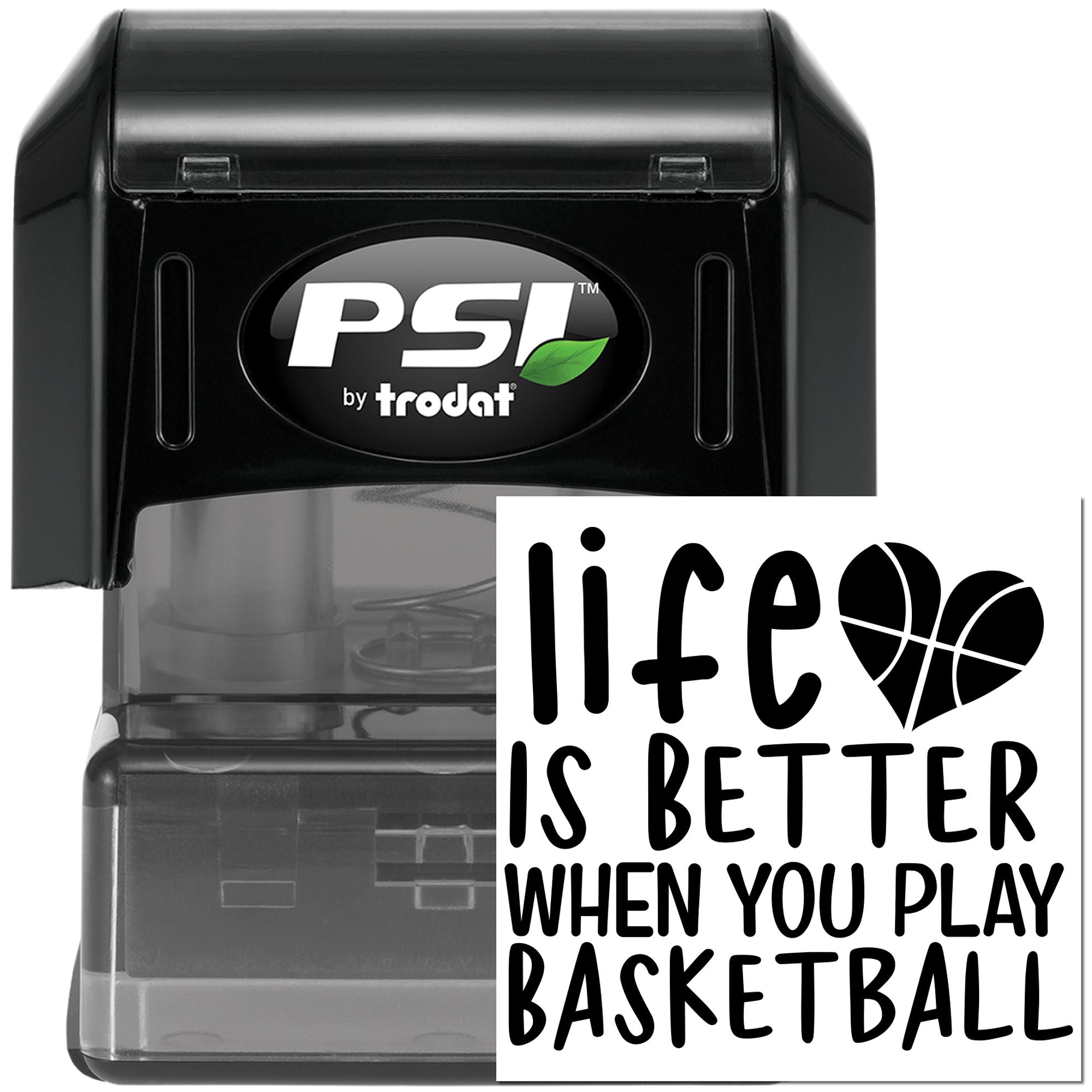 Pre-Inked Basketball Life Quote Place Card Stamp