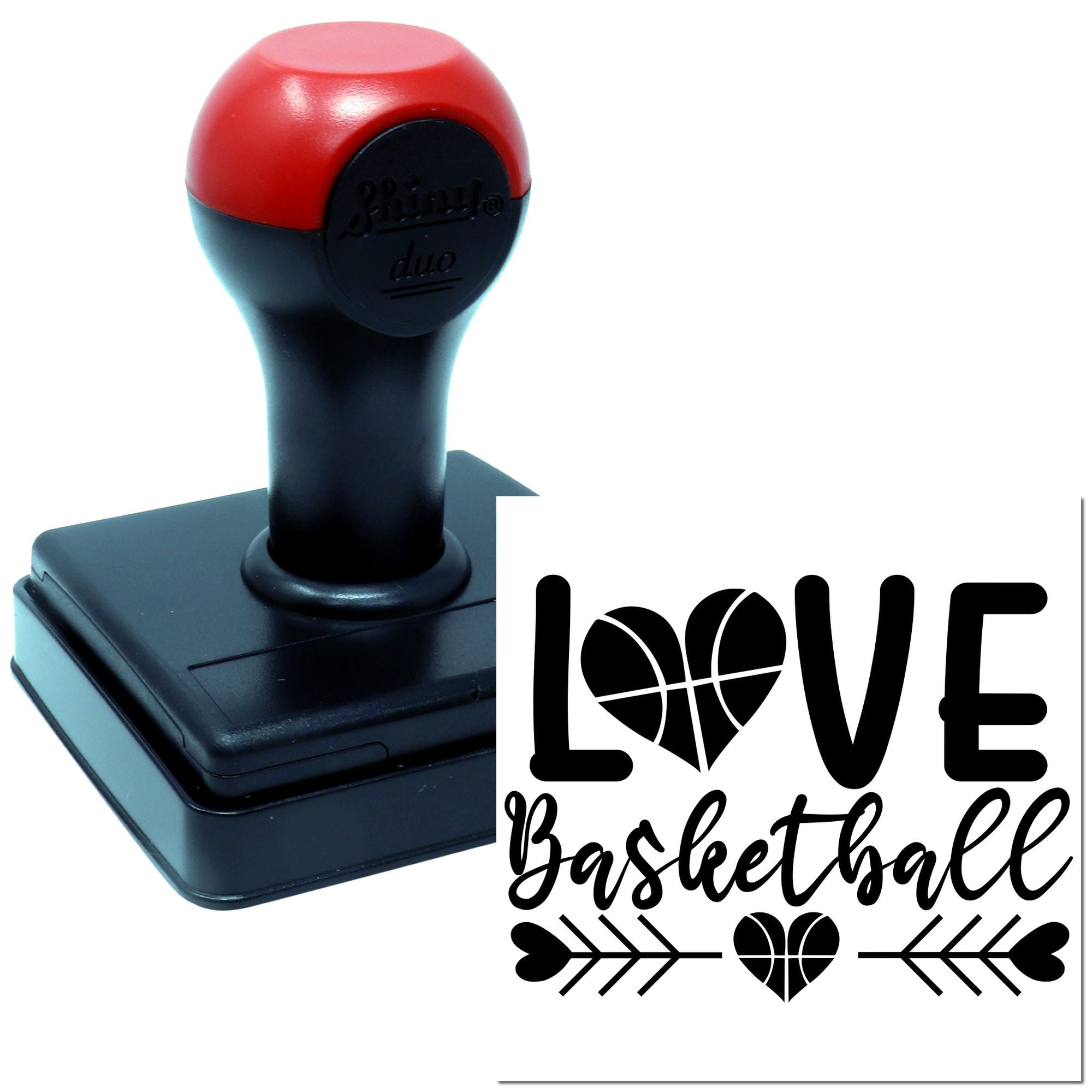 Duo Basketball Heart Love With Arrows Hand Stamp