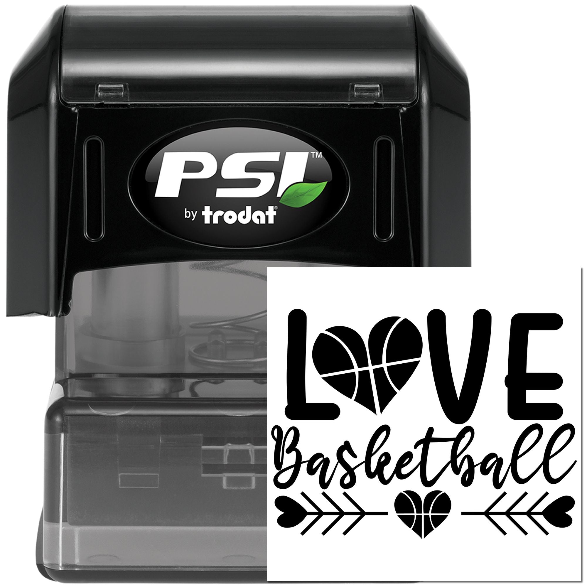 Pre-Inked Basketball Love Logo Scrapbook Stamp