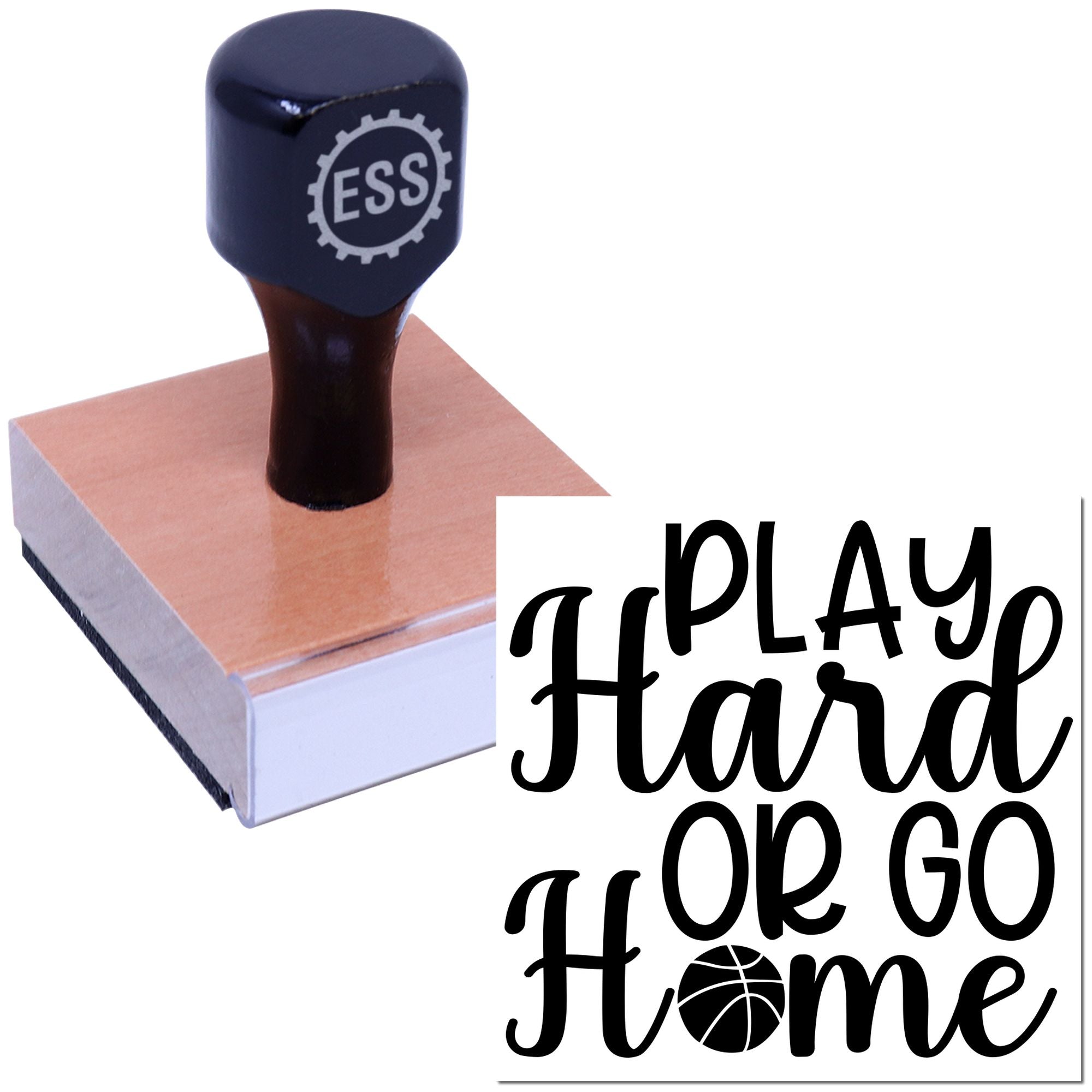 Hardcourt Hustle Motto Paper Craft Rubber Stamp