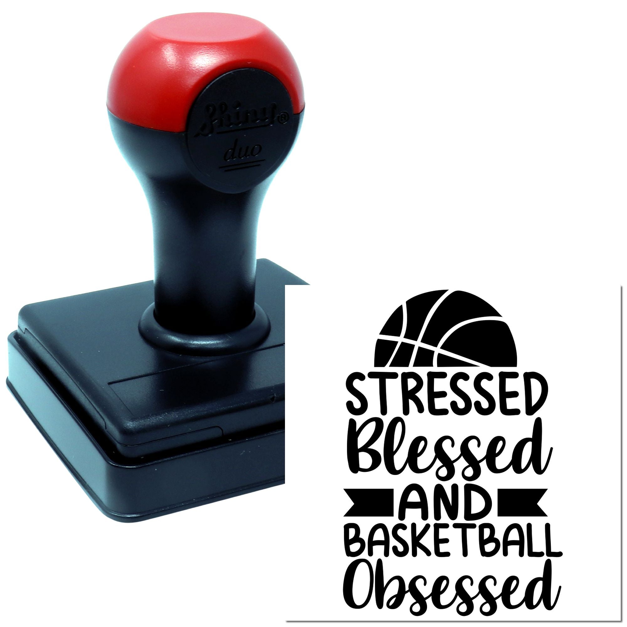 Duo Stressed Blessed And Basketball Obsessed Hand Stamp
